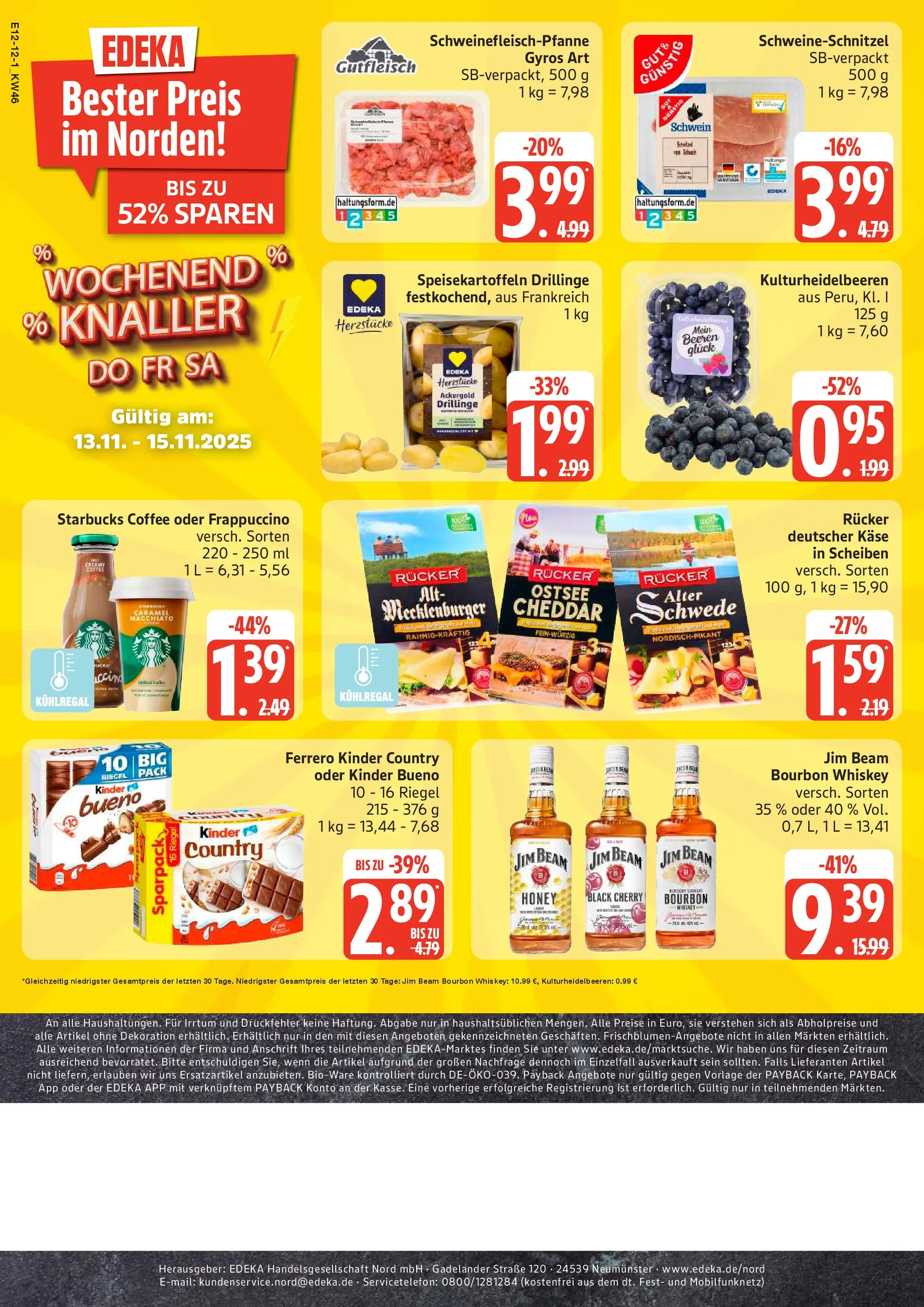 Edeka prospekt Hamburg	 (ab 10.11.2025) » Angebote Online | Seite: 20 | Produkte: Jim beam, Kinder bueno, Bourbon, Kinder country