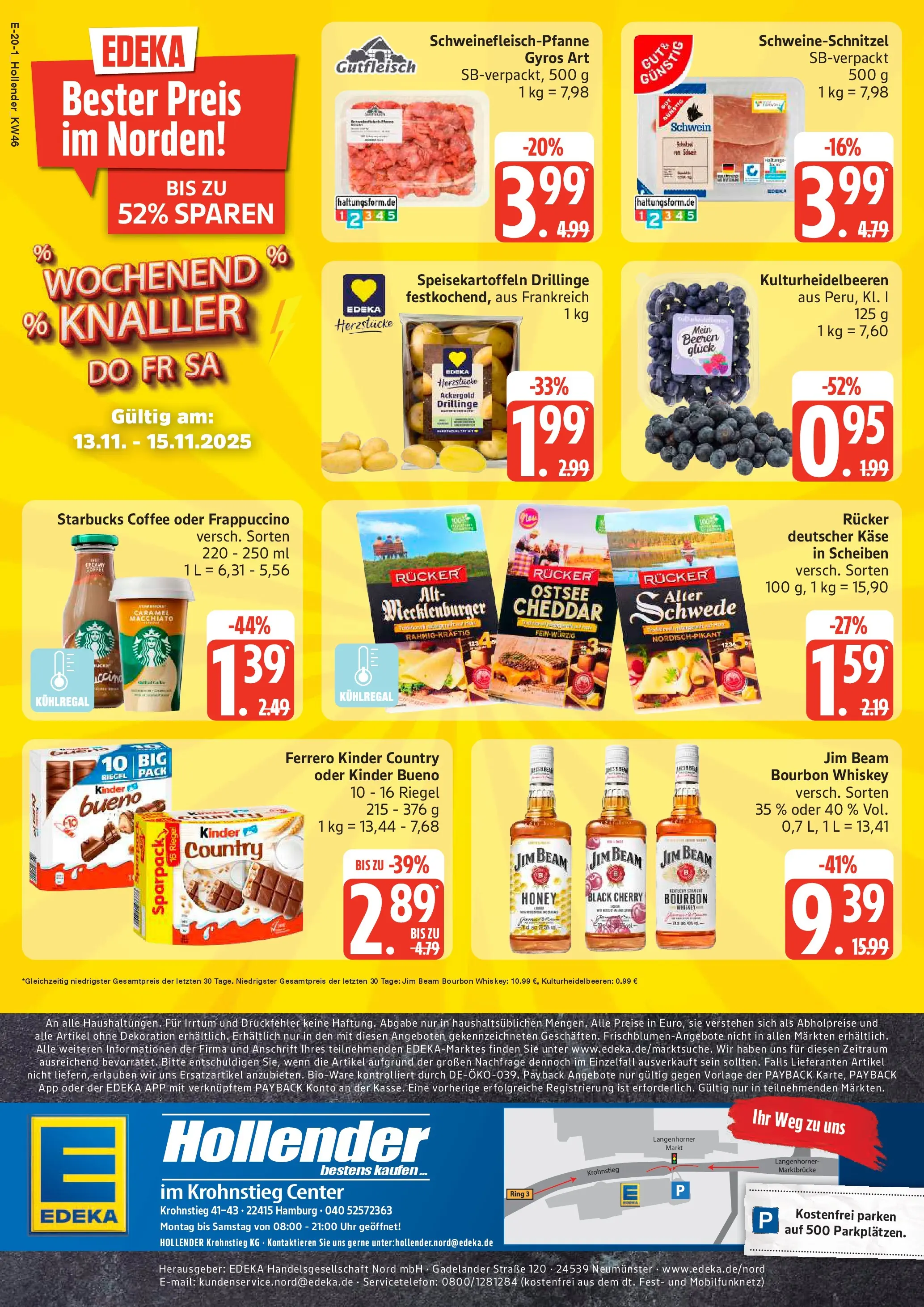 Edeka prospekt Hamburg	 (ab 10.11.2025) » Angebote Online | Seite: 20 | Produkte: Jim beam, Kinder bueno, Bourbon, Whiskey