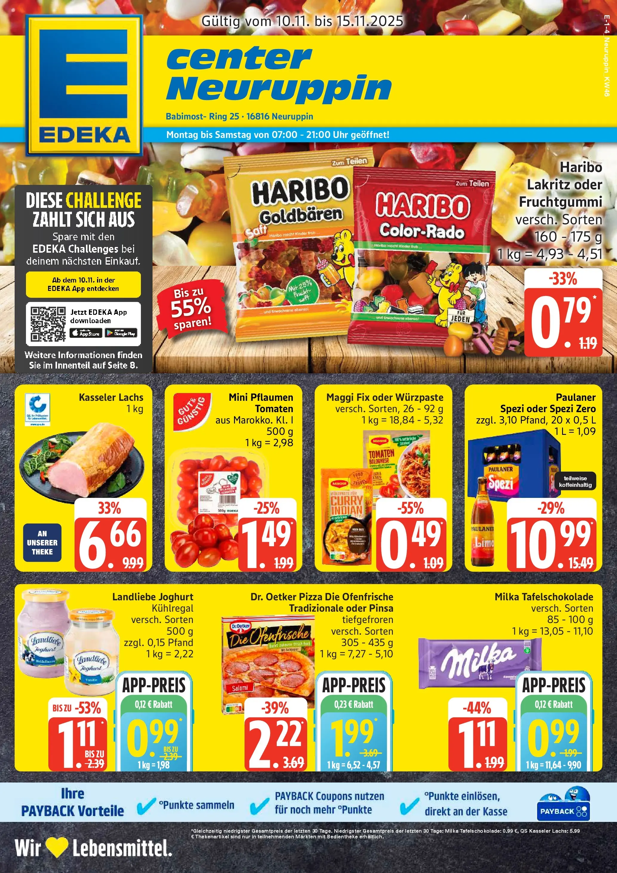 Edeka prospekt Neuruppin	 (ab 10.11.2025) » Angebote Online | Seite: 1 | Produkte: Salami, Saft, Uhr, Paulaner