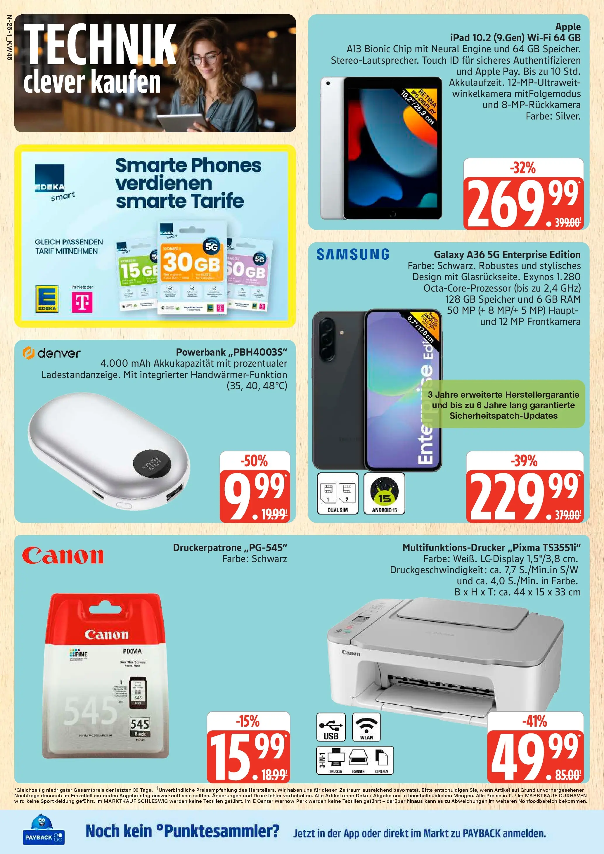 Marktkauf - Marktkauf: Wochenangebote (ab 10.11.2025) » Angebote online | Seite: 26 | Produkte: Ipad, Samsung, Powerbank, Ente