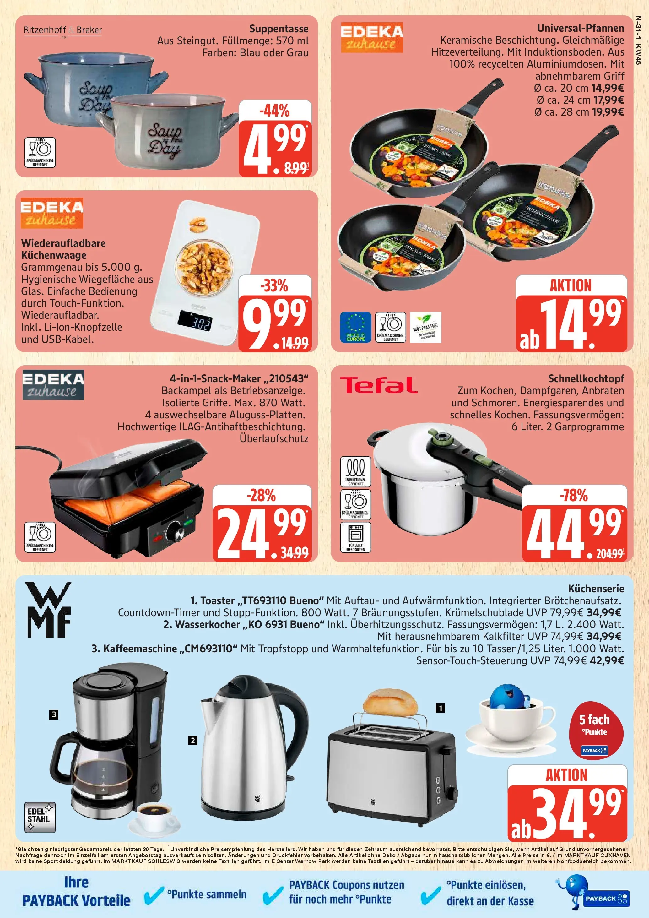 Marktkauf - Marktkauf: Wochenangebote (ab 10.11.2025) » Angebote online | Seite: 31 | Produkte: Kaffeemaschine, Wasserkocher, Toaster