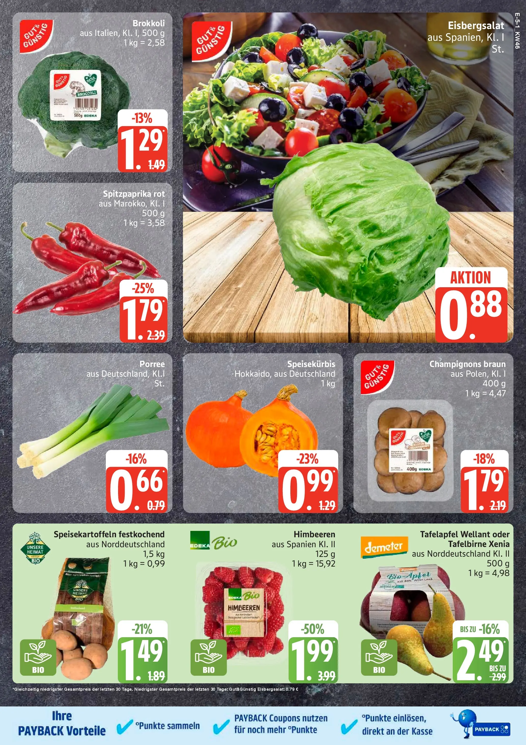 Edeka prospekt Bad Schwartau	 (ab 10.11.2025) » Angebote Online | Seite: 5 | Produkte: Himbeeren, Eisbergsalat, Champignons, Brokkoli