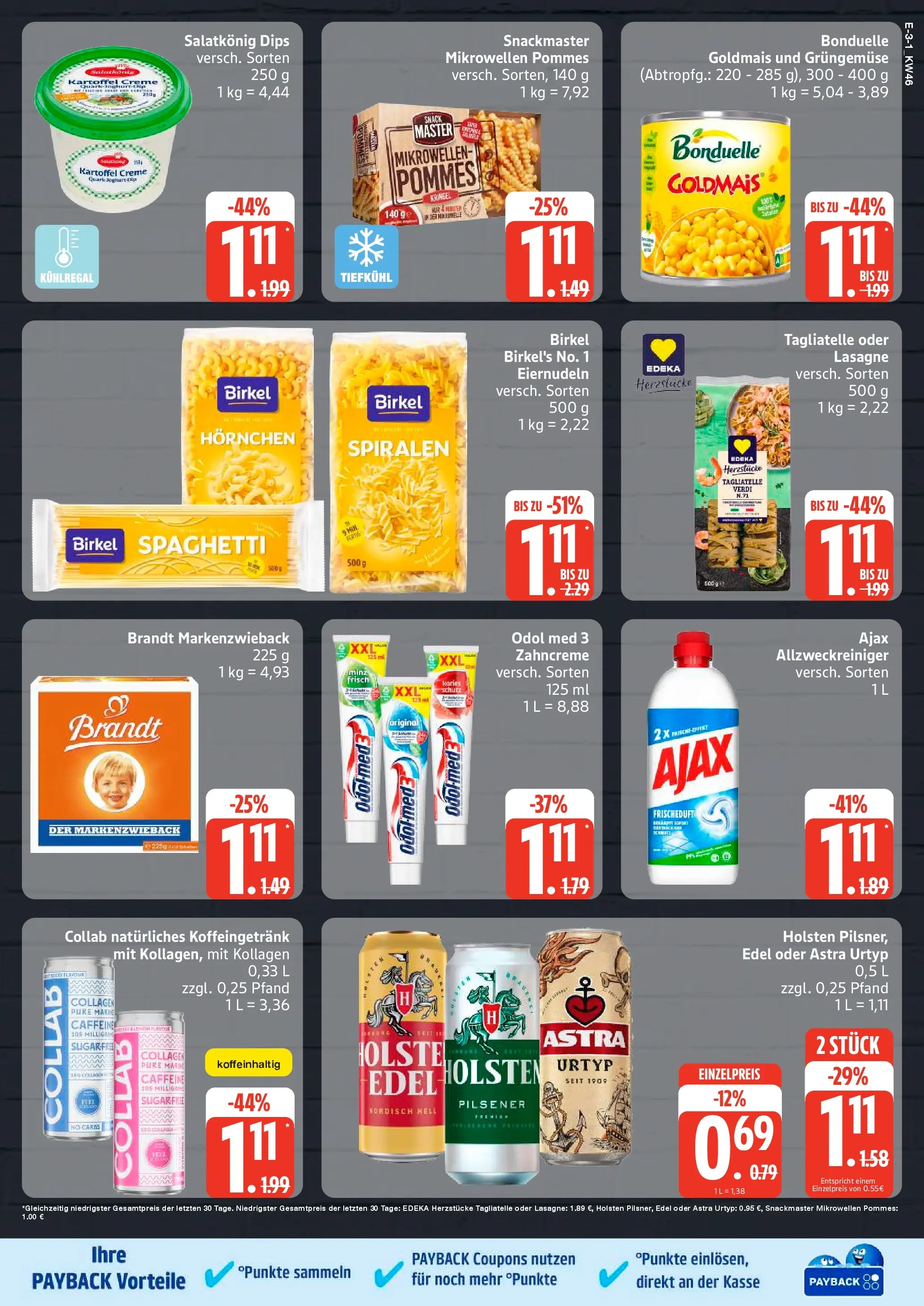 Edeka prospekt Bad Schwartau	 (ab 10.11.2025) » Angebote Online | Seite: 3 | Produkte: Quark, Pommes, Astra, Holsten