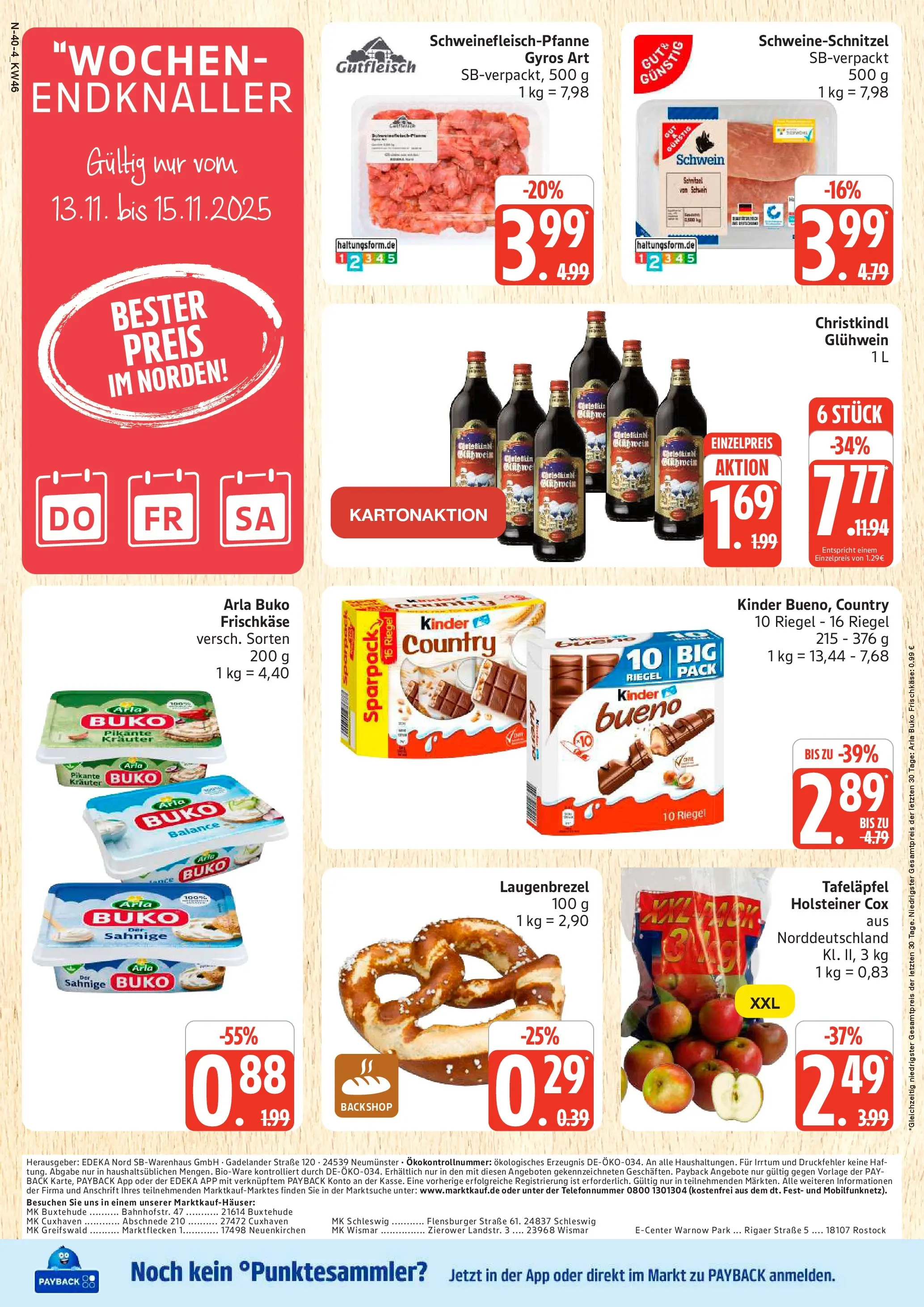 Marktkauf Prospekt Neuenkirchen	 (ab 10.11.2025) » Angebote online | Seite: 40 | Produkte: Flensburger, Gyros, Arla buko, Frischkase