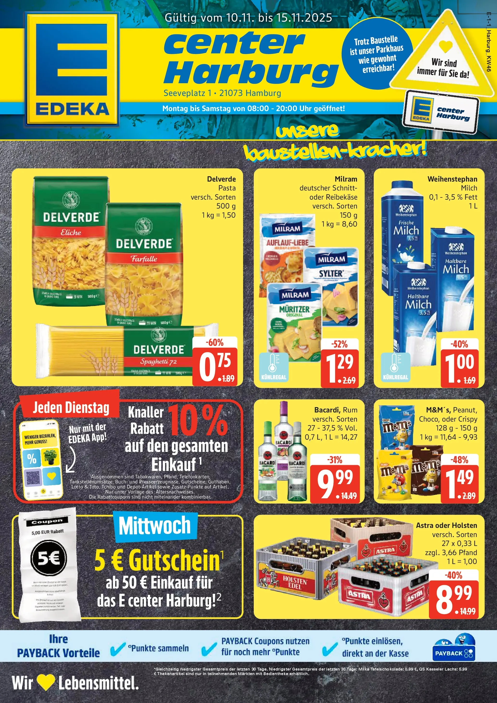 Edeka prospekt Hamburg	 (ab 10.11.2025) » Angebote Online | Seite: 1 | Produkte: Milch, Rum, Milram, Uhr