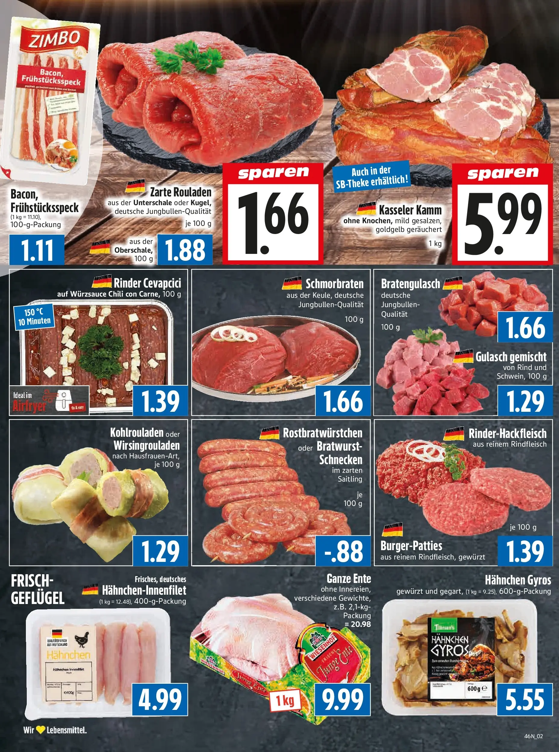 Entdecke - Edeka Hahner: Wochenangebote (ab 09.11.2025) zum Blättern | Seite: 4 | Produkte: Bratwurst, Cevapcici, Chili, Ente