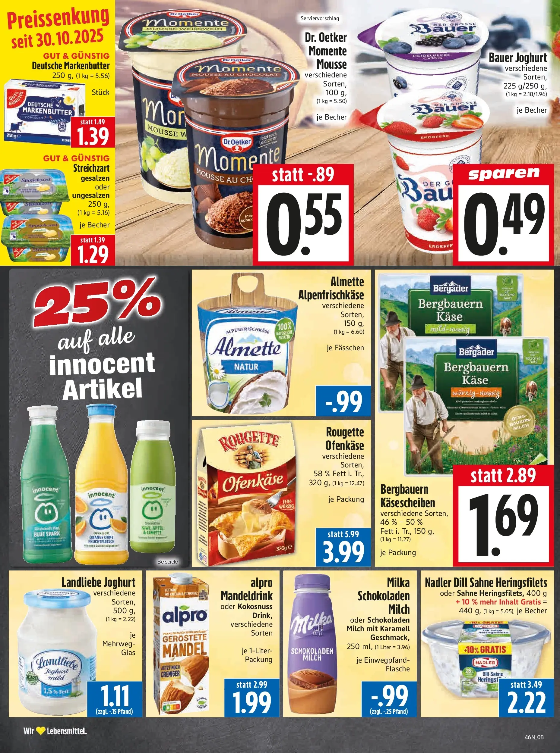 Entdecke - Edeka Hahner: Wochenangebote (ab 09.11.2025) zum Blättern | Seite: 10 | Produkte: Almette, Weißwein, Bauer joghurt, Alpro