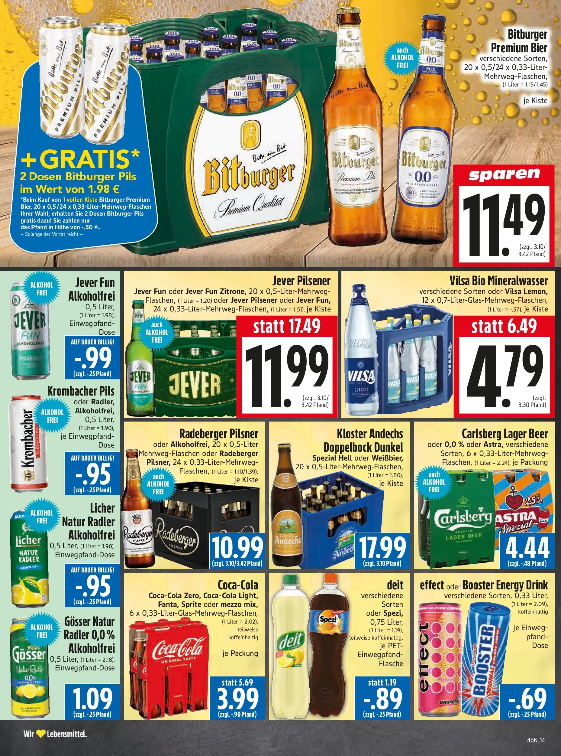 Entdecke - Edeka Hahner: Wochenangebote (ab 09.11.2025) zum Blättern | Seite: 16 | Produkte: Sprite, Energy, Jever, Krombacher