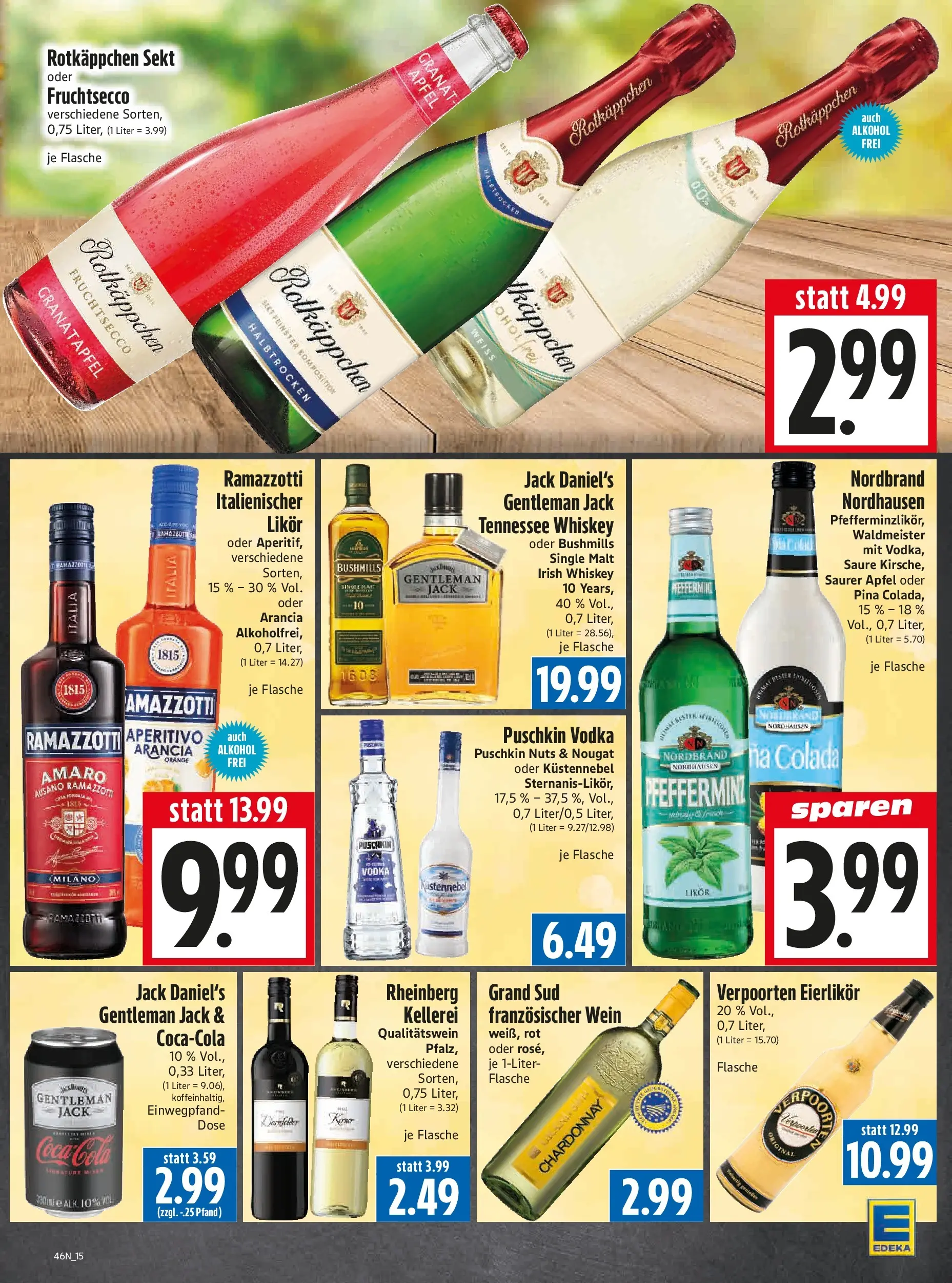 Entdecke - Edeka Hahner: Wochenangebote (ab 09.11.2025) zum Blättern | Seite: 17 | Produkte: Rotkappchen sekt, Granatapfel, Likör, Äpfel