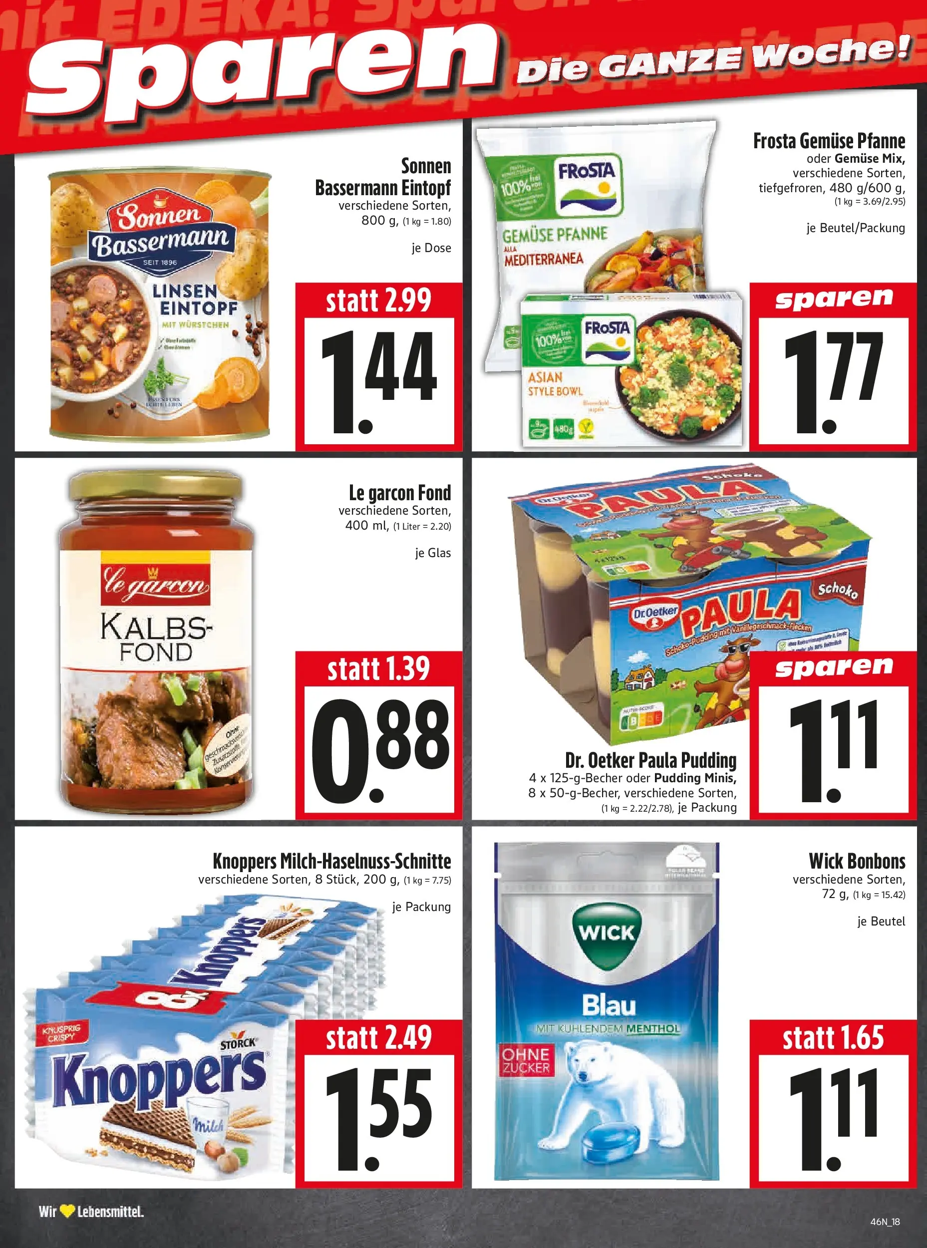 Entdecke - Edeka Hahner: Wochenangebote (ab 09.11.2025) zum Blättern | Seite: 20 | Produkte: Pudding, Gemüse, Zucker, Knoppers