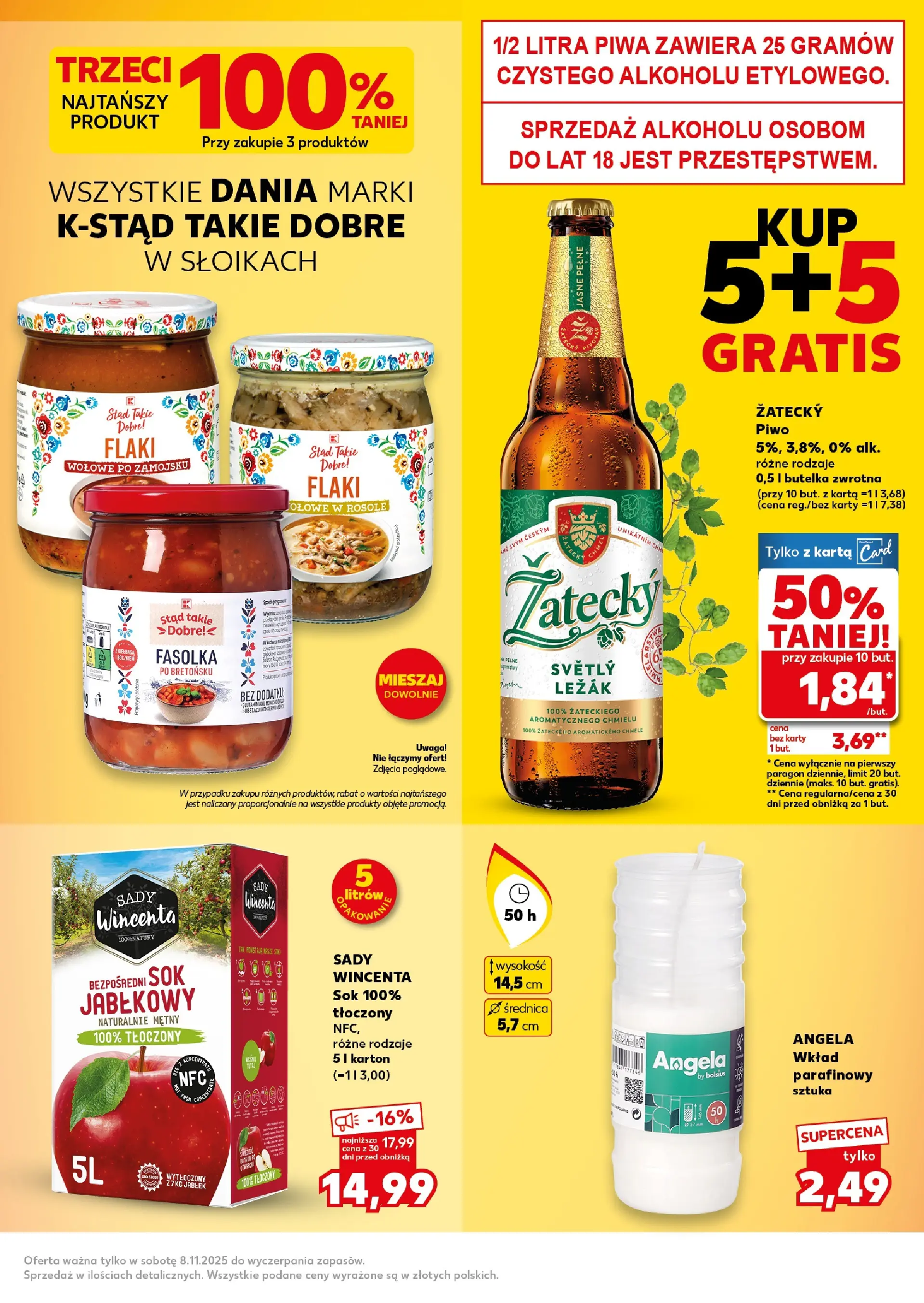 Kaufland gazetka - Super Sobota od 08.11.2025 - od jutra PDF | Strona: 5 | Produkty: Karta, Flaki, Sok, Piwo