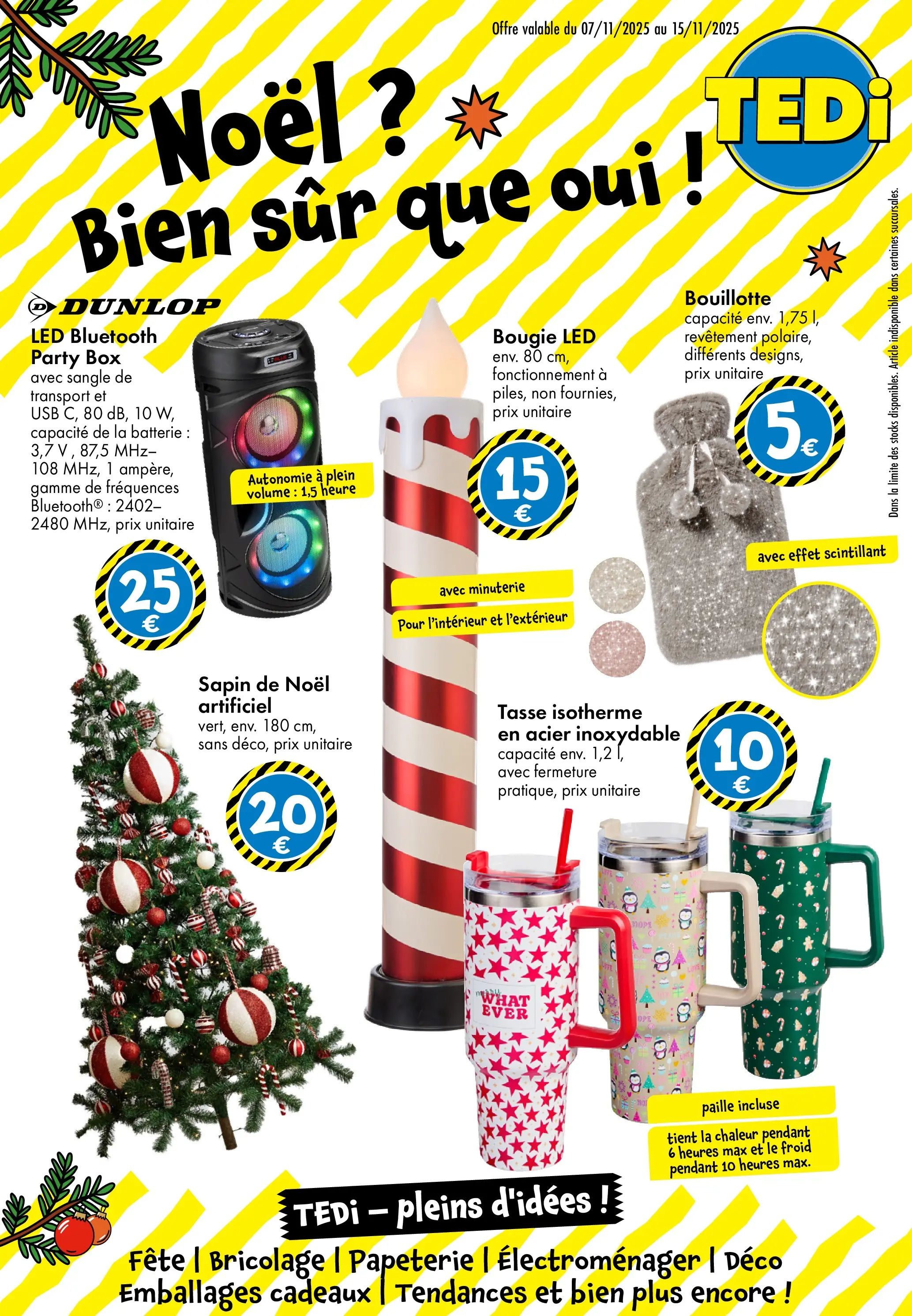 TEDi - TEDi - pleins d'idées à partir du 06/11/2025 - promo en ligne | Page: 1 | Produits: Sapin de Noël, USB, Batterie, Bouillotte