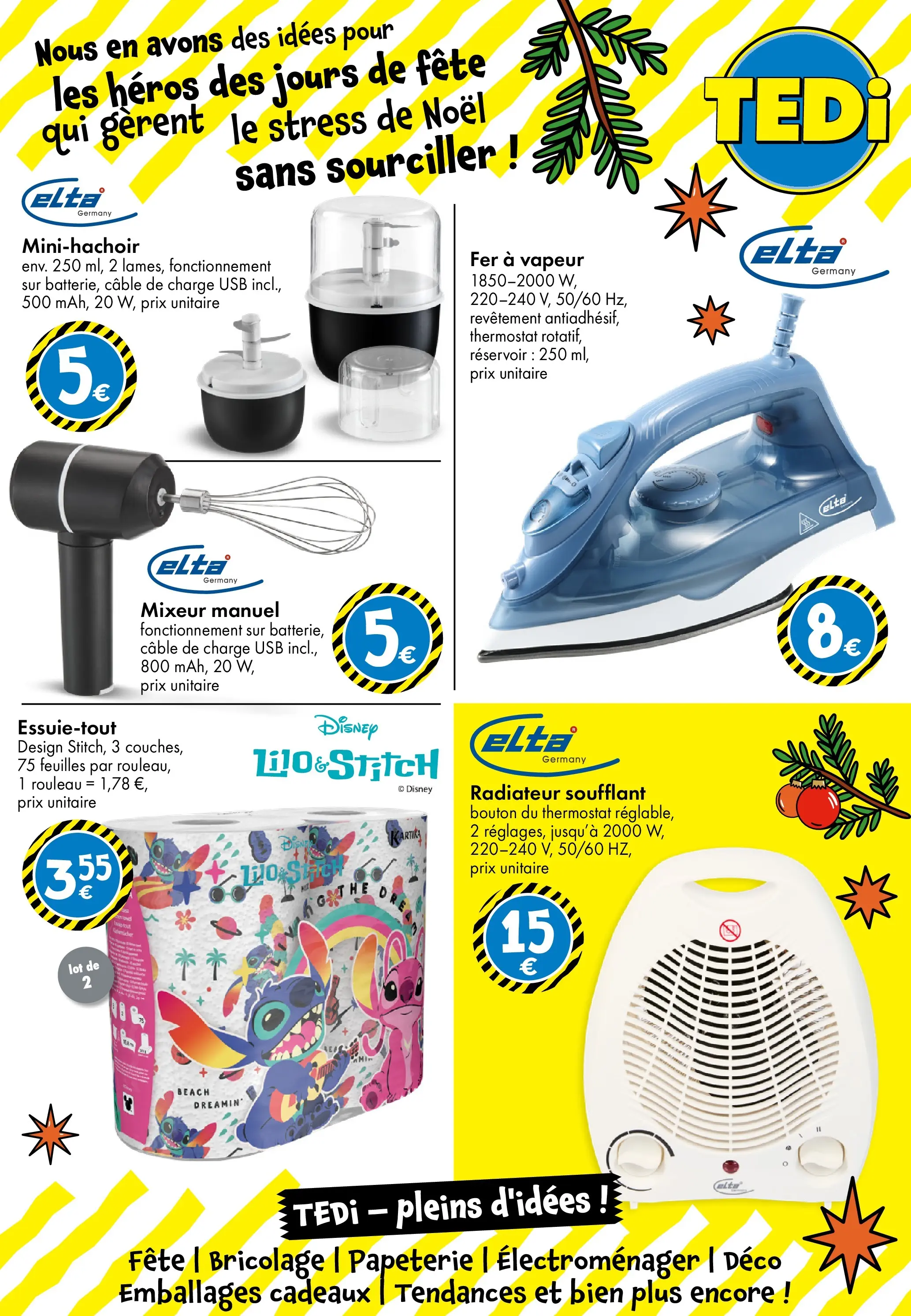 TEDi - TEDi - pleins d'idées à partir du 06/11/2025 - promo en ligne | Page: 23 | Produits: Mixeur, Câble, Fer à vapeur, Rouleau