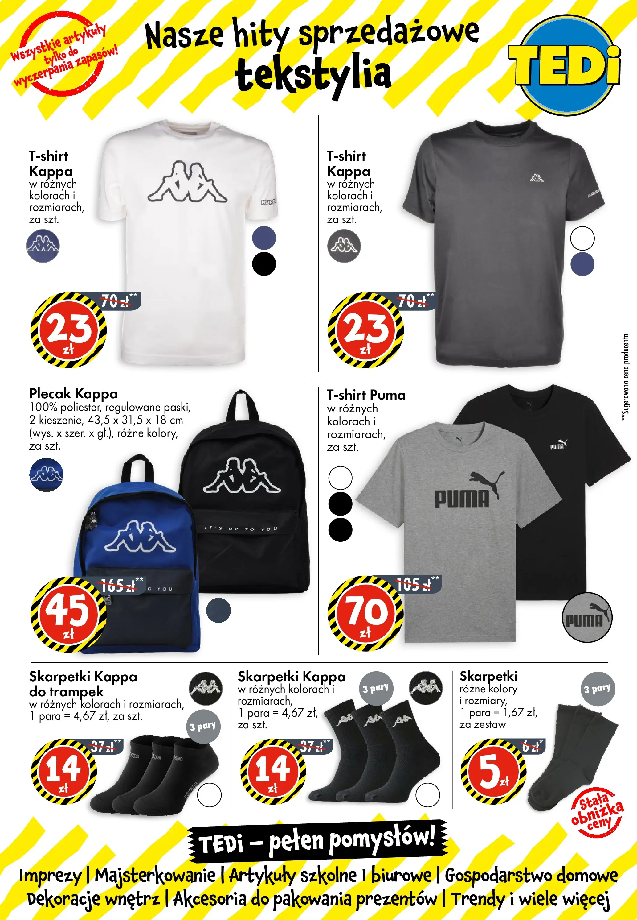 TEDi Gazetka - Kwidzyn od (13.11.2025 - 20.11.2025) | Strona: 5 | Produkty: Plecak, Skarpetki, Artykuły szkolne, Tekstylia