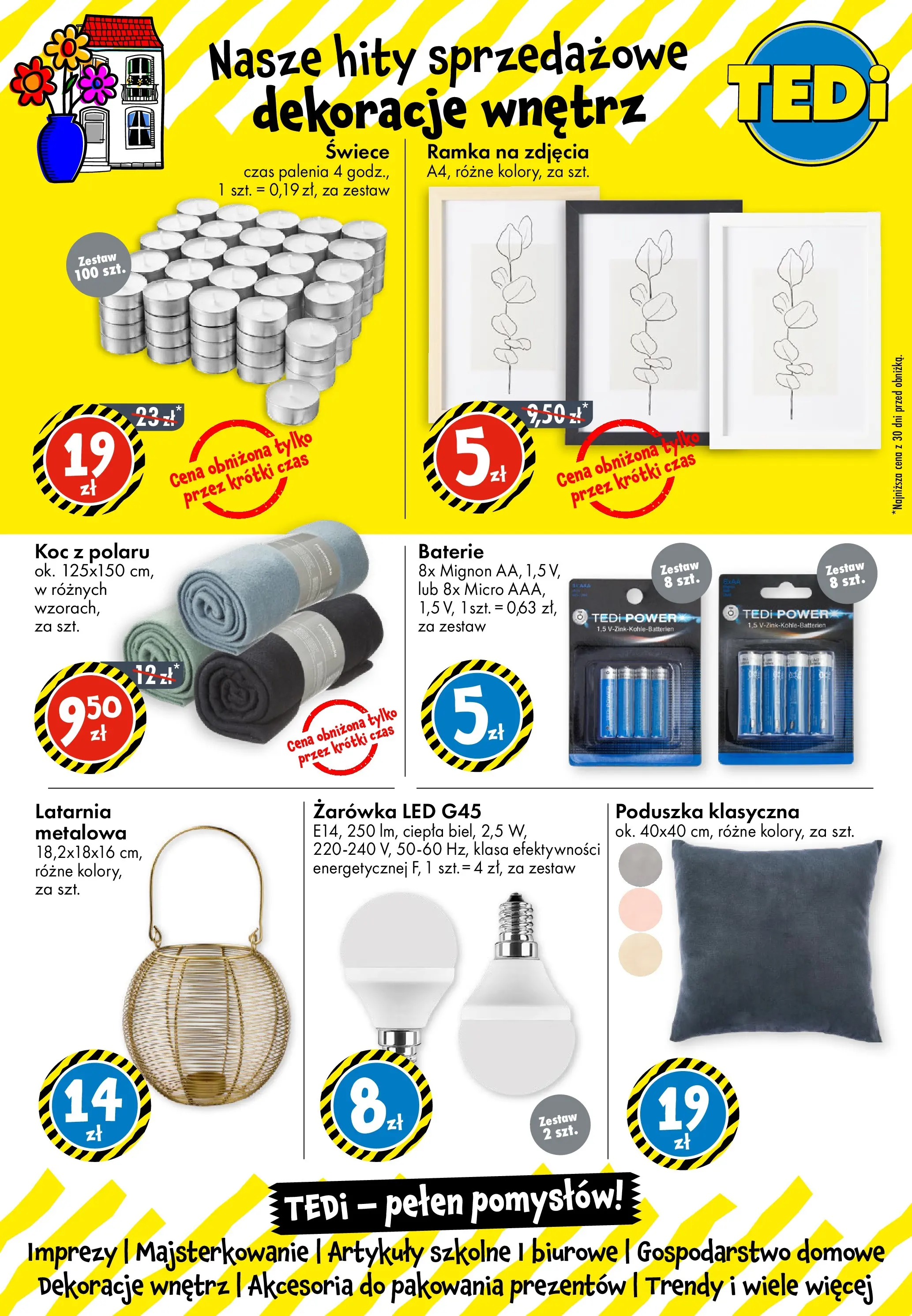 TEDi Gazetka - Kwidzyn od (13.11.2025 - 20.11.2025) | Strona: 10 | Produkty: Baterie, Poduszka, Koc, Świece