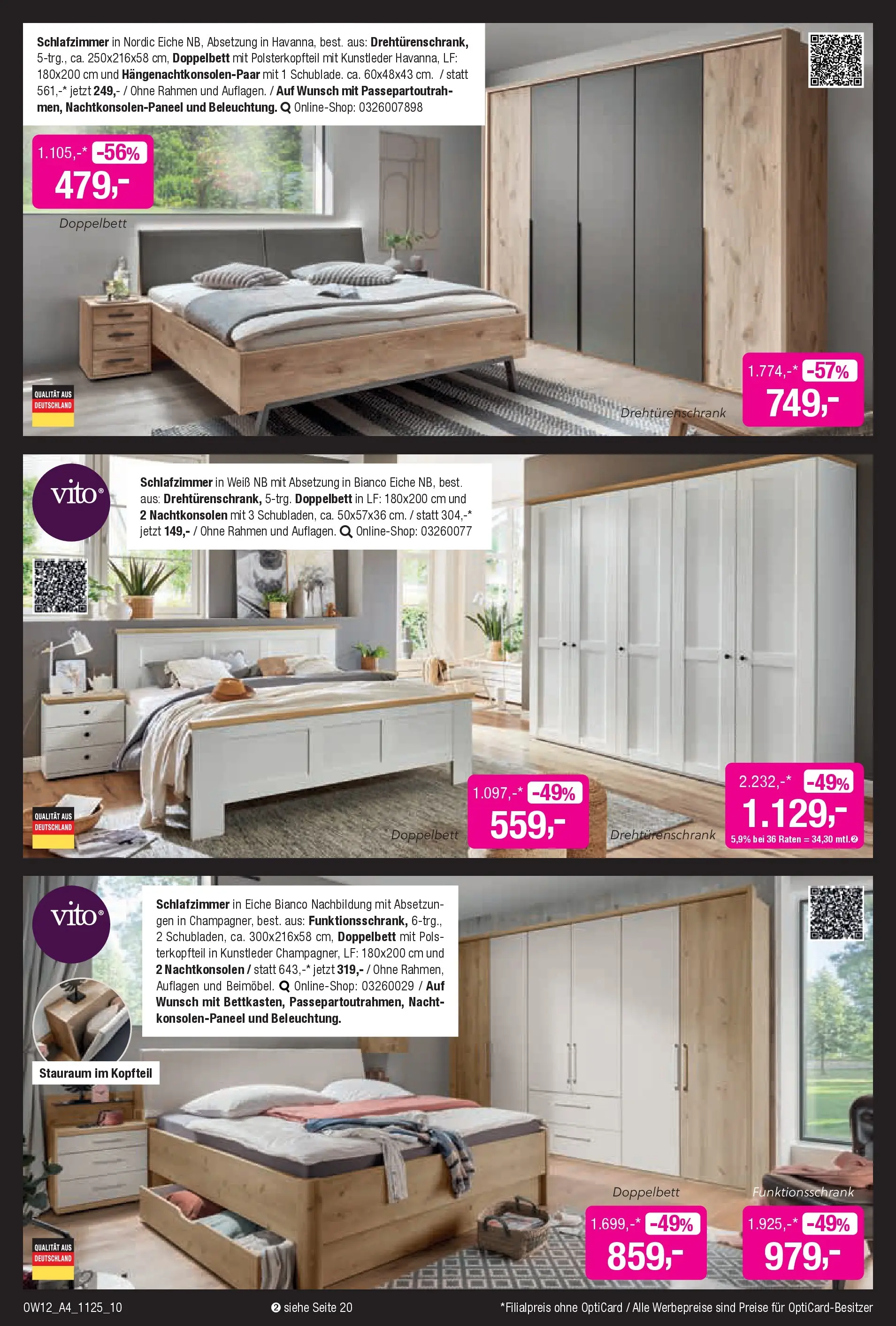 Entdecke - Black Shopping Week (ab 12.11.2025) zum Blättern | Seite: 10 | Produkte: Drehtürenschrank, Doppelbett