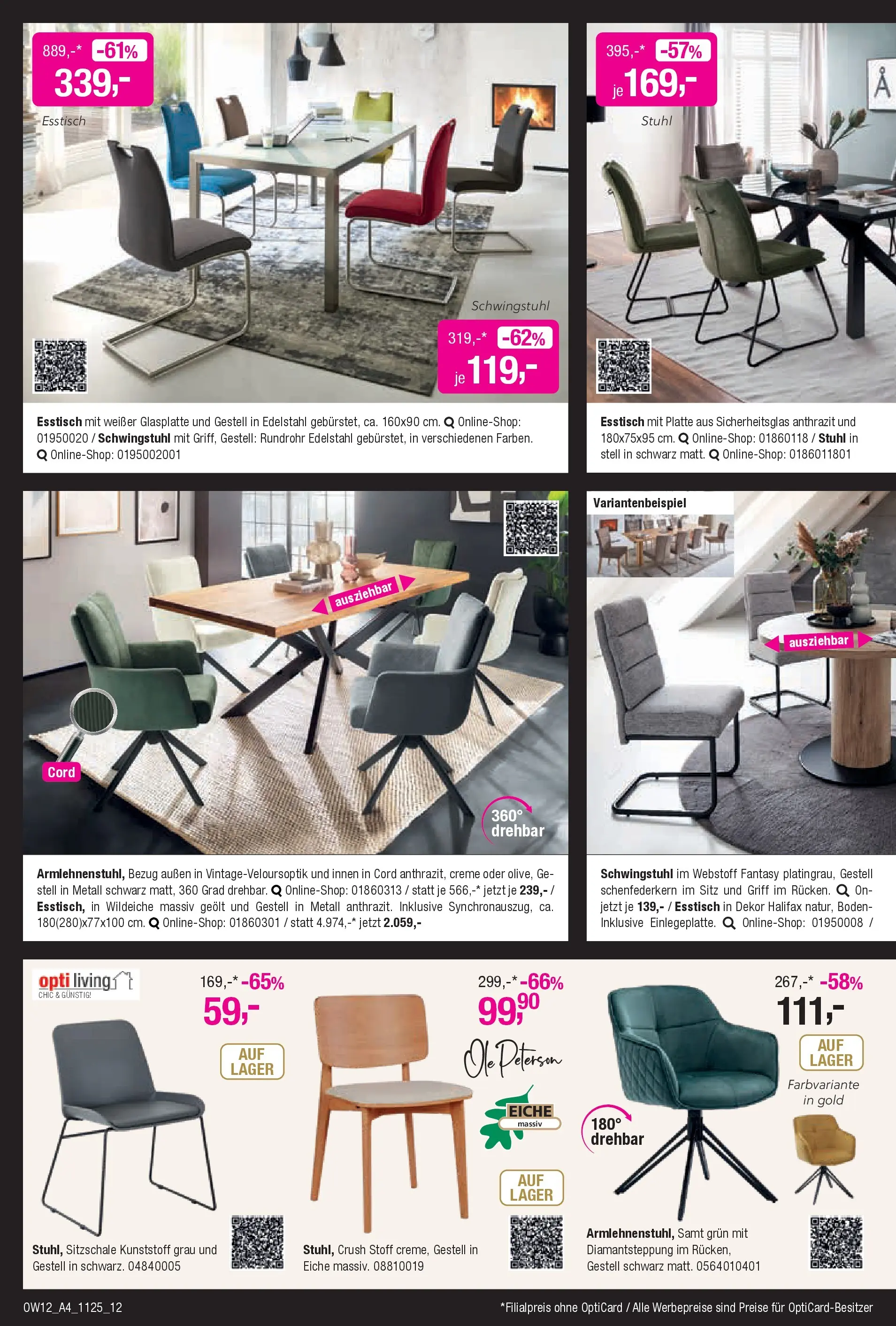 Entdecke - Black Shopping Week (ab 12.11.2025) zum Blättern | Seite: 12 | Produkte: Esstisch, Stuhl, Creme