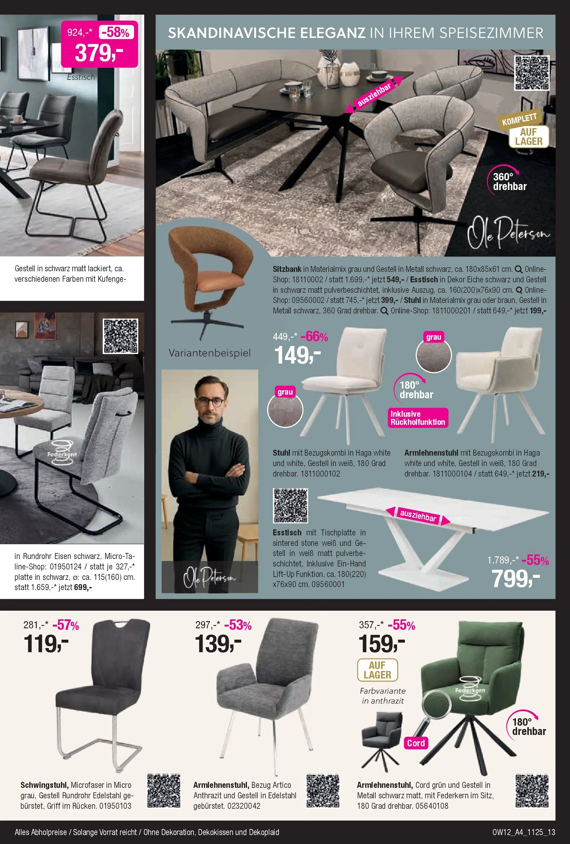 Entdecke - Black Shopping Week (ab 12.11.2025) zum Blättern | Seite: 13 | Produkte: Esstisch, Sitzbank, Stuhl