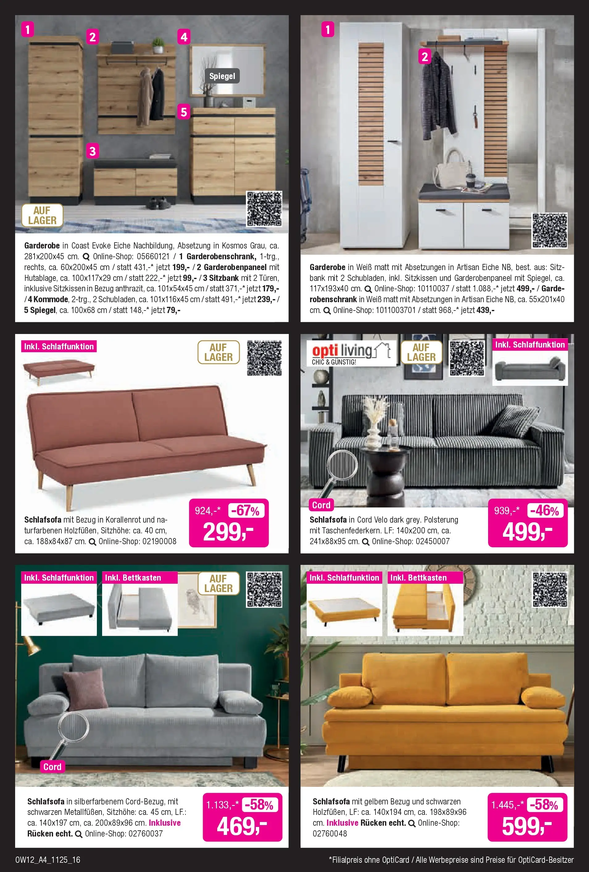 Entdecke - Black Shopping Week (ab 12.11.2025) zum Blättern | Seite: 16 | Produkte: Schlafsofa, Sitzbank, Spiegel