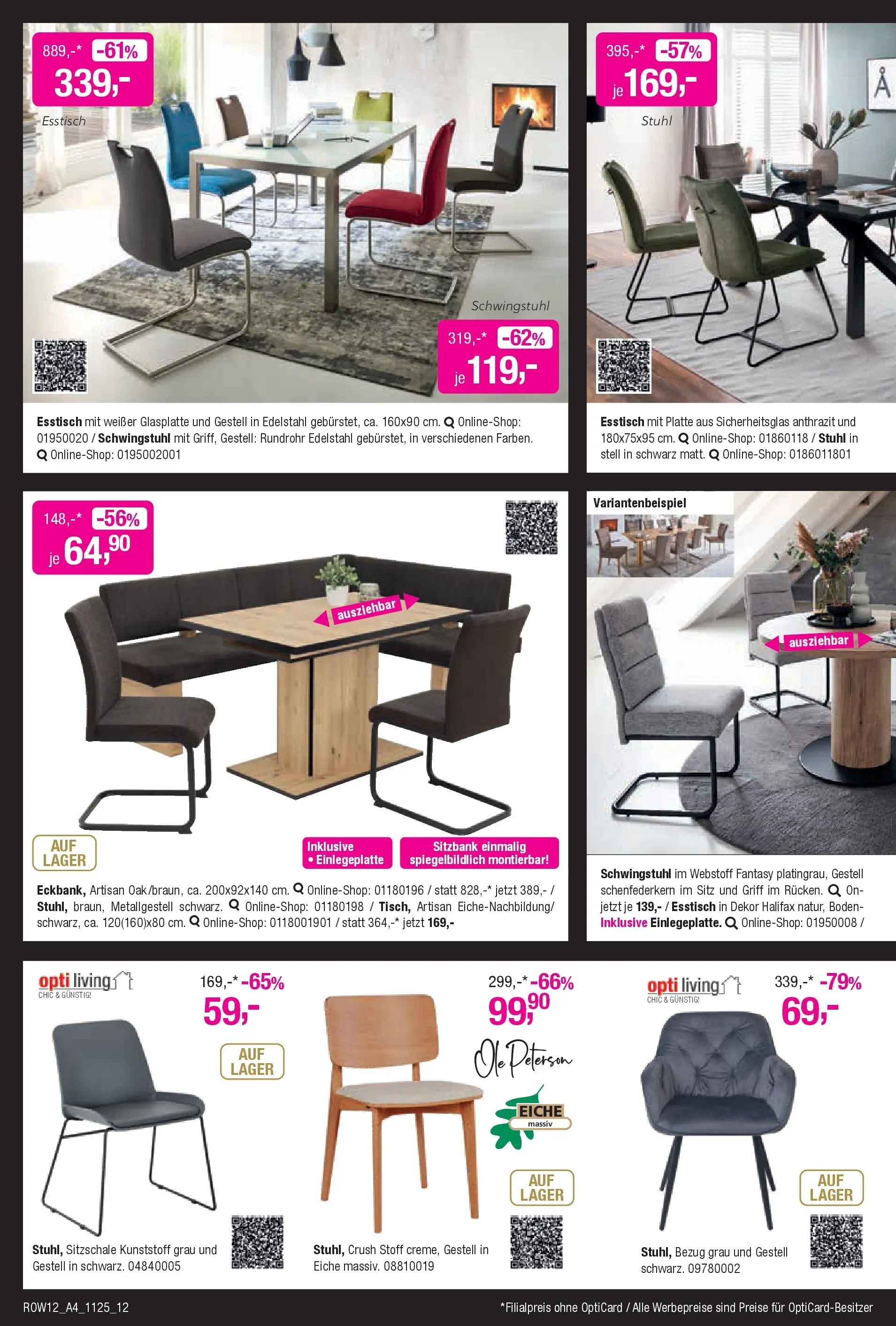 Entdecke - Black Shopping Week (ab 12.11.2025) zum Blättern | Seite: 12 | Produkte: Esstisch, Sitzbank, Stuhl