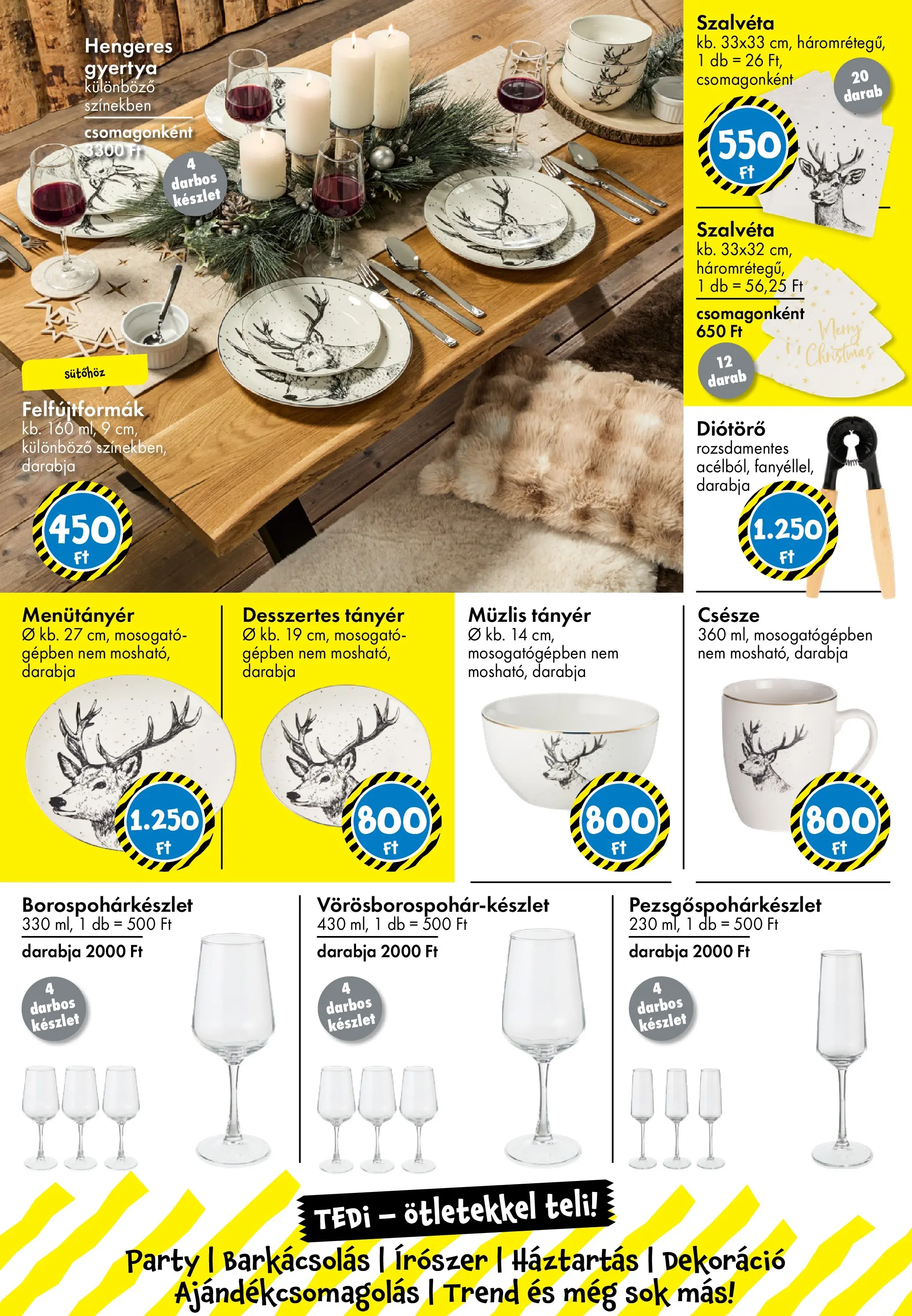 TEDi Akciós újság - 2025.11.07. -tól/töl > akció, lapozható szórólap 🛍️ | Oldal: 24 | Termékek: Tányér, Gyertya, Dekoráció