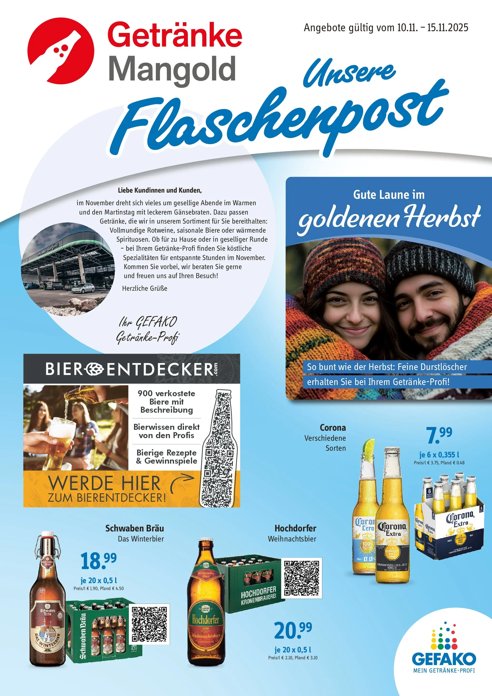 Entdecke - Getränke Mangold: Angebote (ab 09.11.2025) zum Blättern | Seite: 1 | Produkte: Durstloscher, Bier