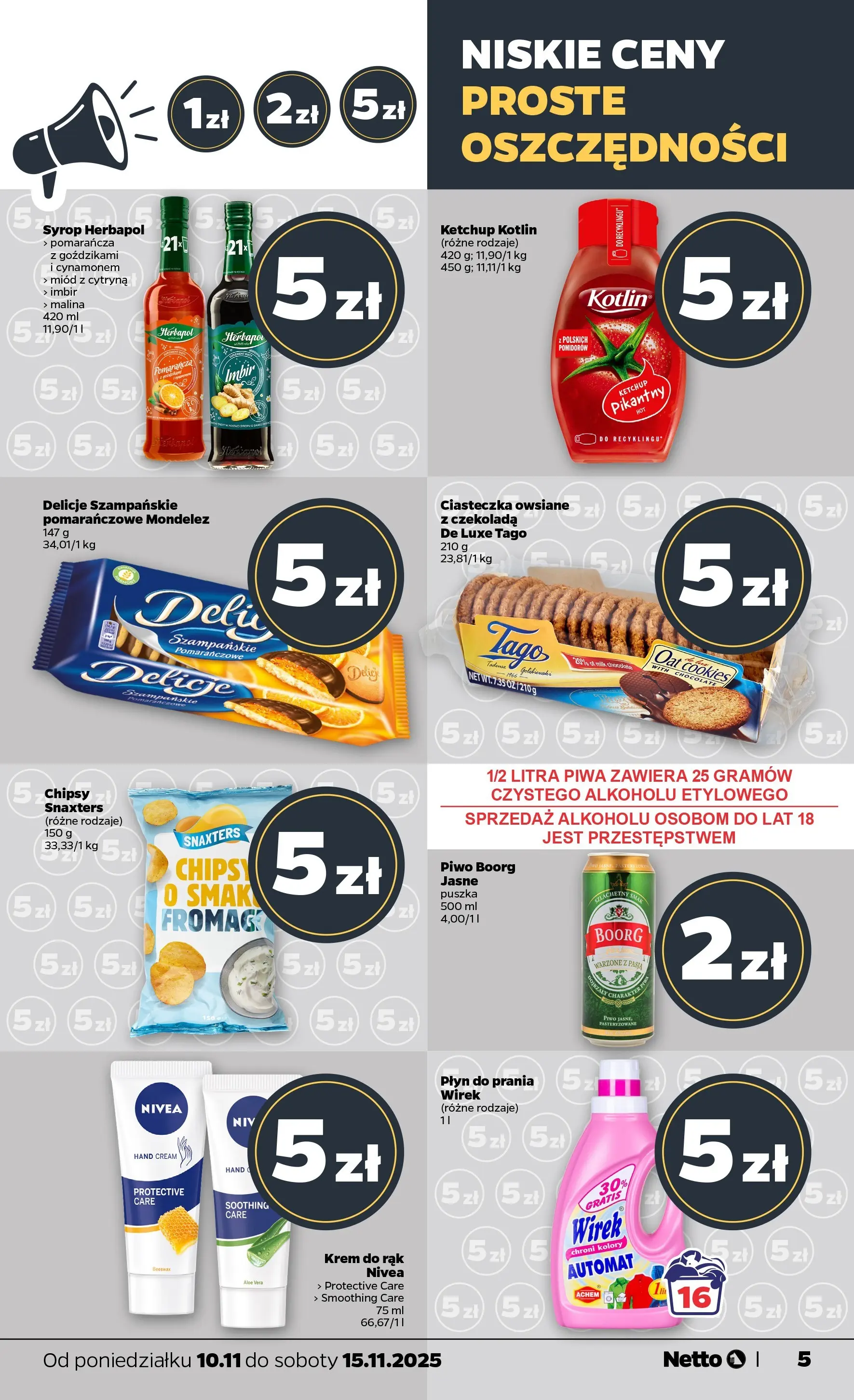 Netto gazetka - Spożywcza od 10.11.2025 - Aktualne promocje | Strona: 5 | Produkty: Cytryna, Malina, Ketchup, Piwo