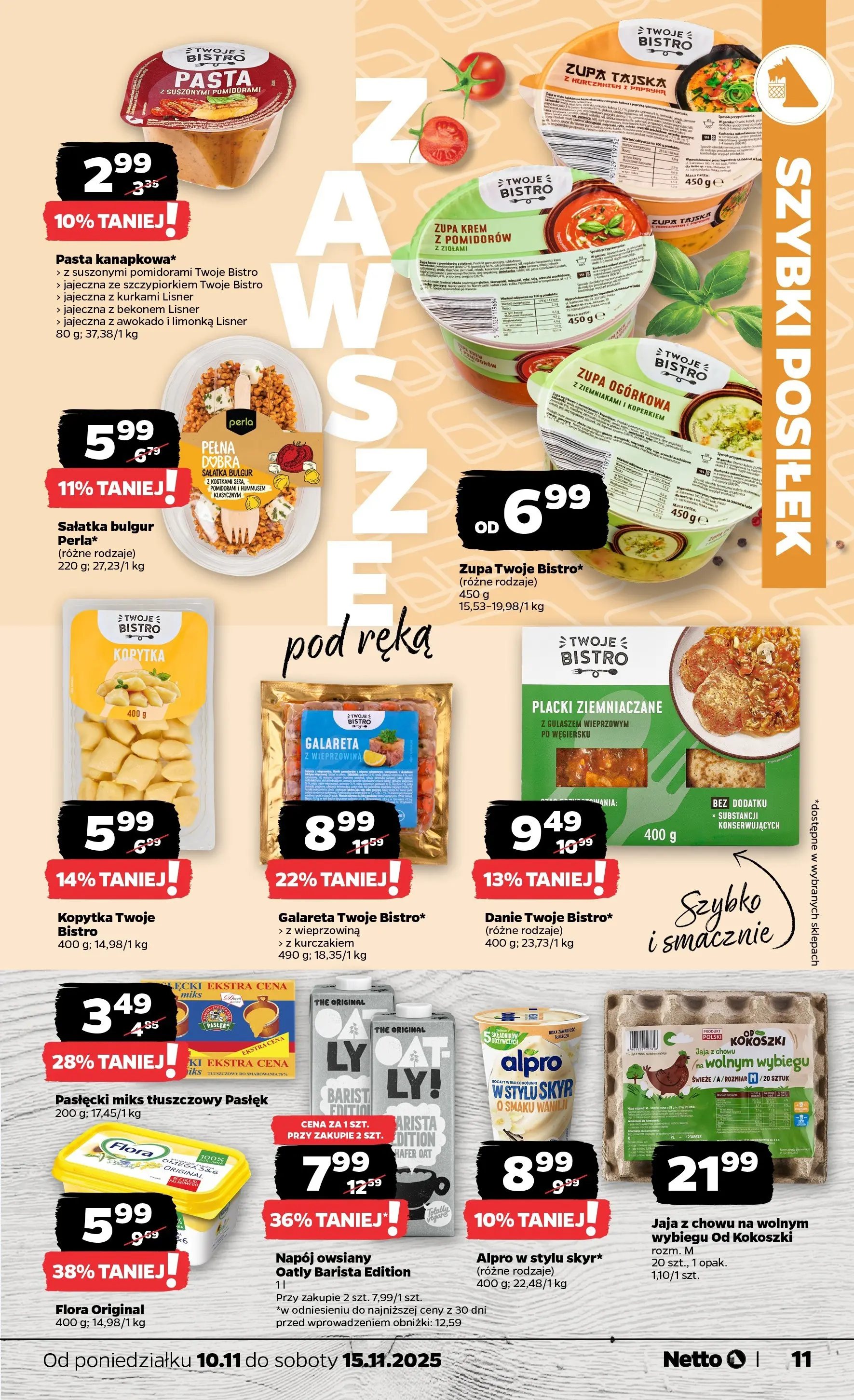 Netto gazetka - Spożywcza od 10.11.2025 - Aktualne promocje | Strona: 11 | Produkty: Bulgur, Wieprzowina, Krem, Awokado