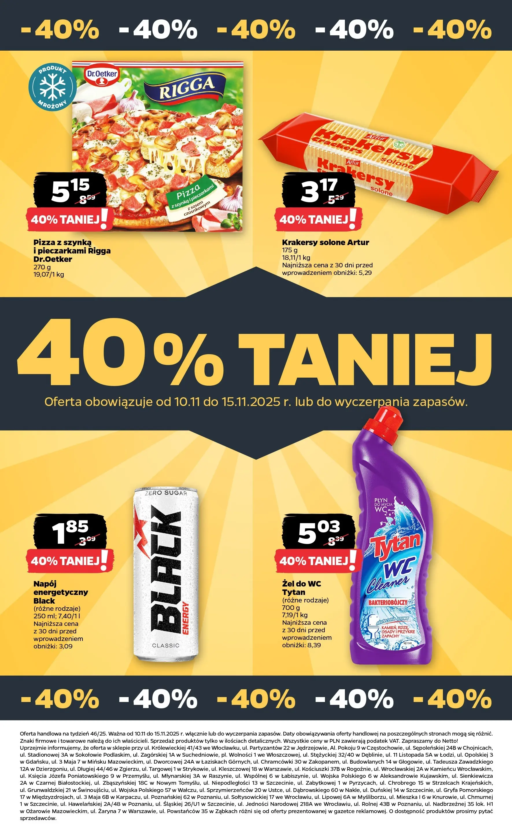 Netto gazetka - Spożywcza od 10.11.2025 - Aktualne promocje | Strona: 27 | Produkty: Cleaner, Szynka, Krakersy, Pizza
