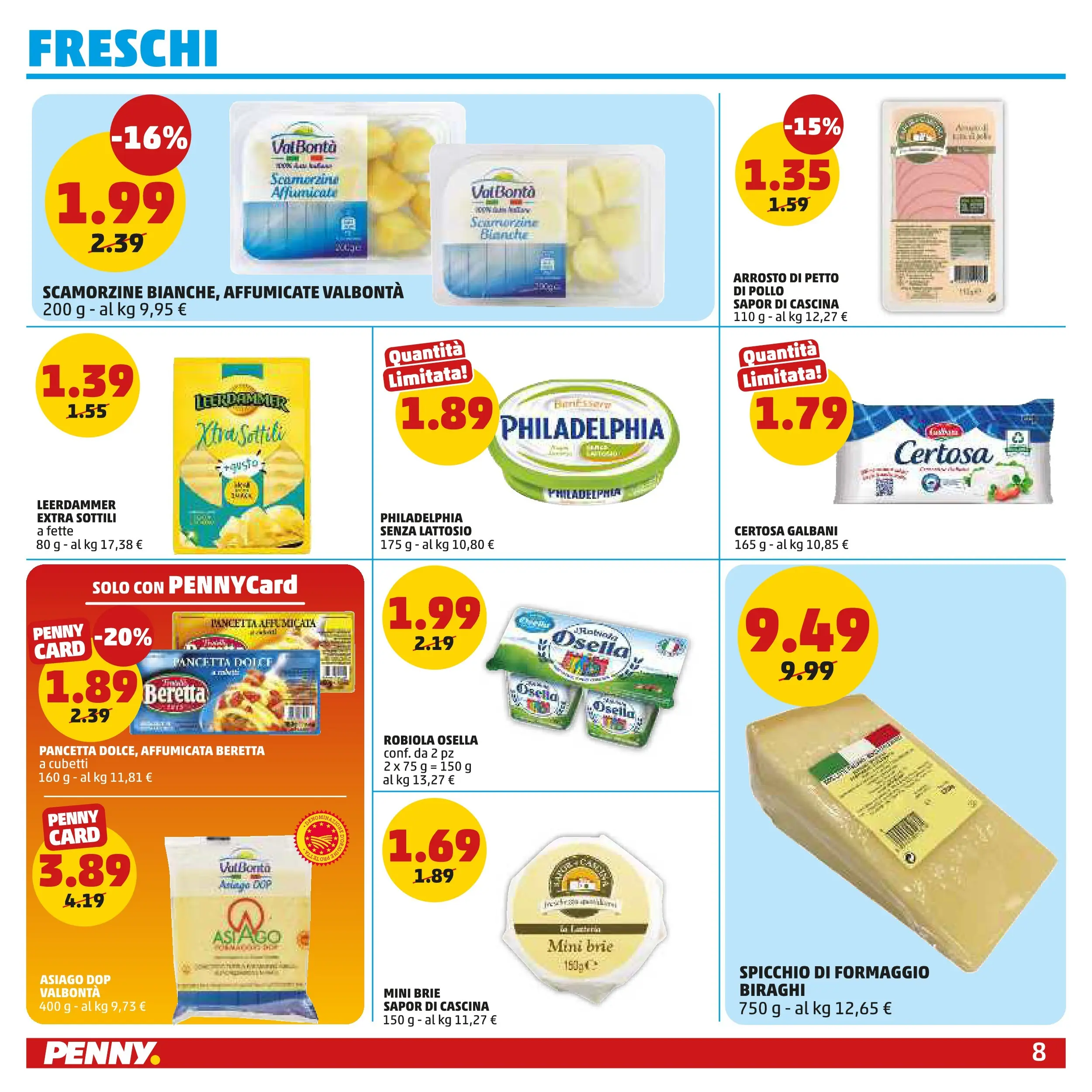 Volantino PENNY dal 06/11/2025 anteprima > (PENNY - Maxi formato) | Pagina: 8 | Prodotti: Petto di Pollo, Pollo, Formaggio, Robiola