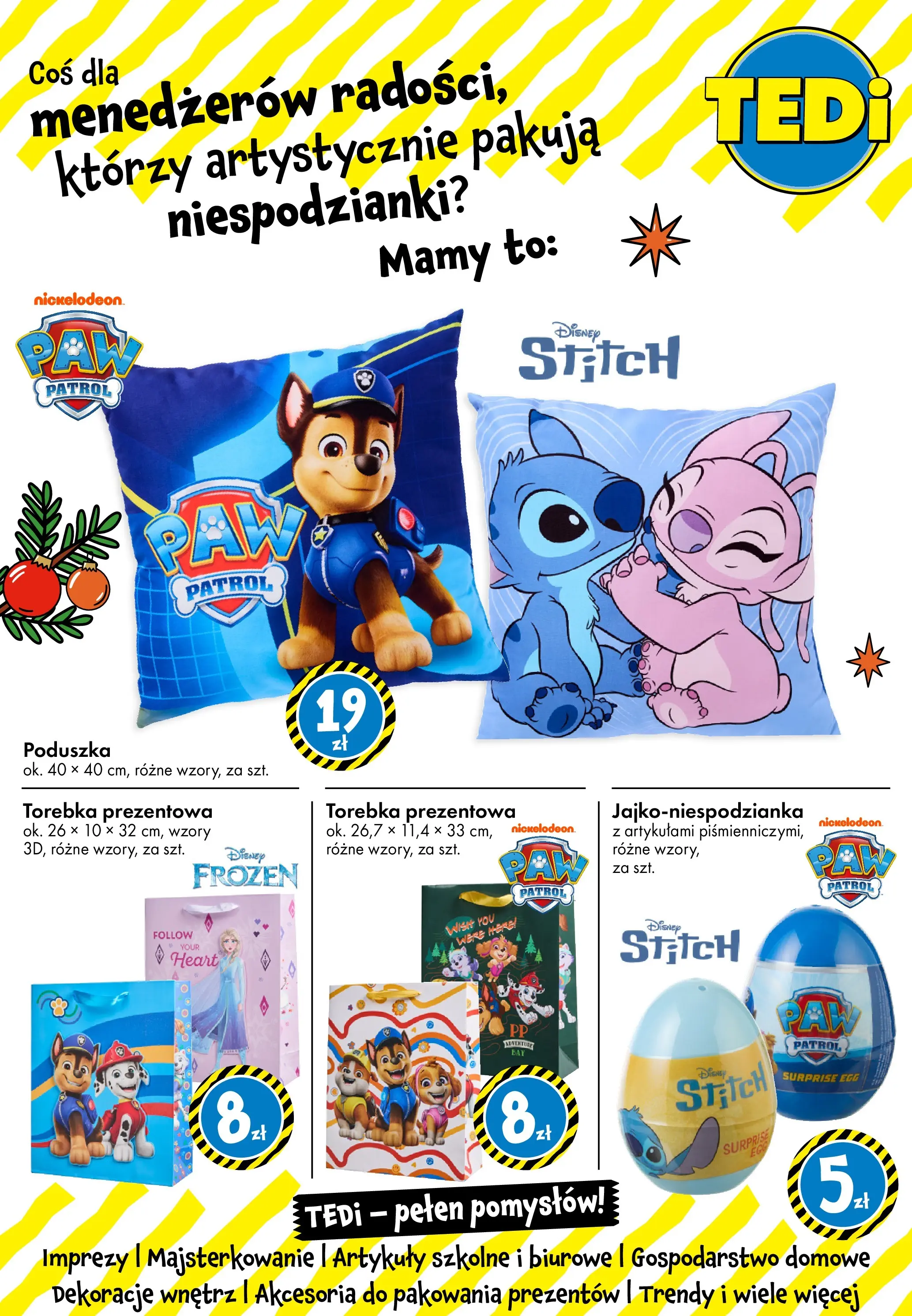 TEDi Gazetka od (07.11.2025 - 15.11.2025) | Strona: 22 | Produkty: Torebka, Poduszka, Artykuły szkolne