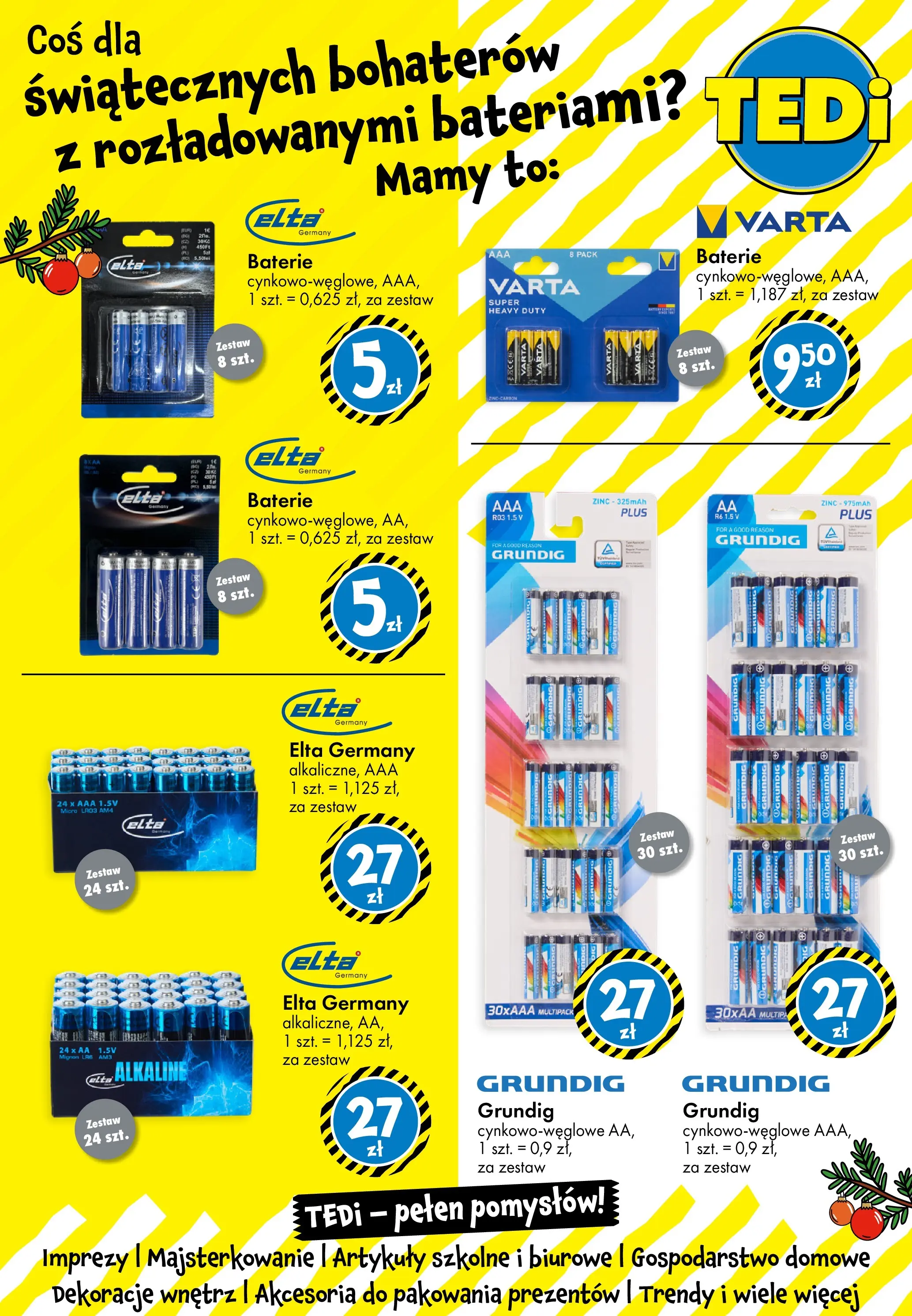 TEDi Gazetka od (07.11.2025 - 15.11.2025) | Strona: 23 | Produkty: Baterie, Artykuły szkolne