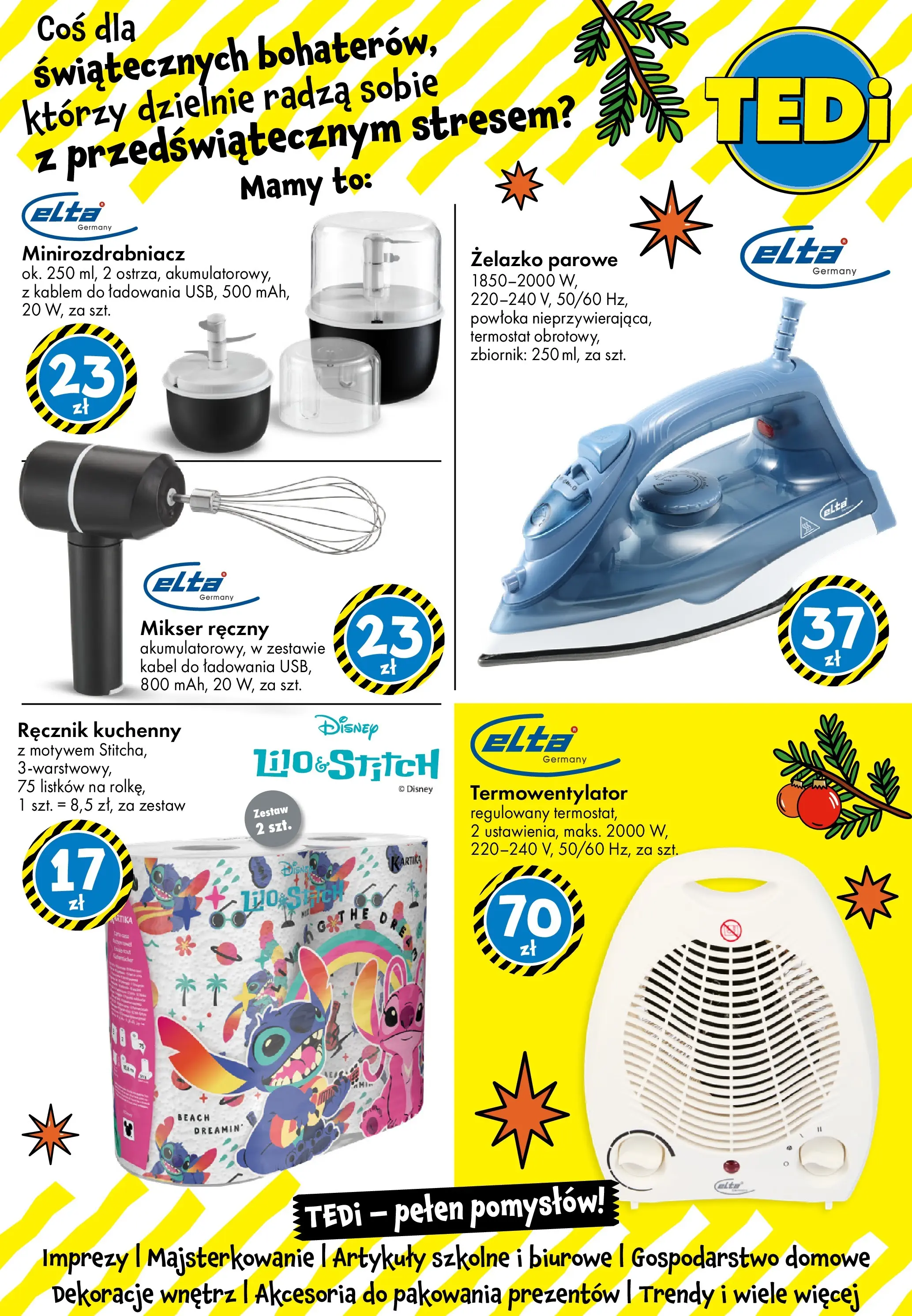 TEDi Gazetka od (07.11.2025 - 15.11.2025) | Strona: 33 | Produkty: Kabel, Mikser, Artykuły szkolne