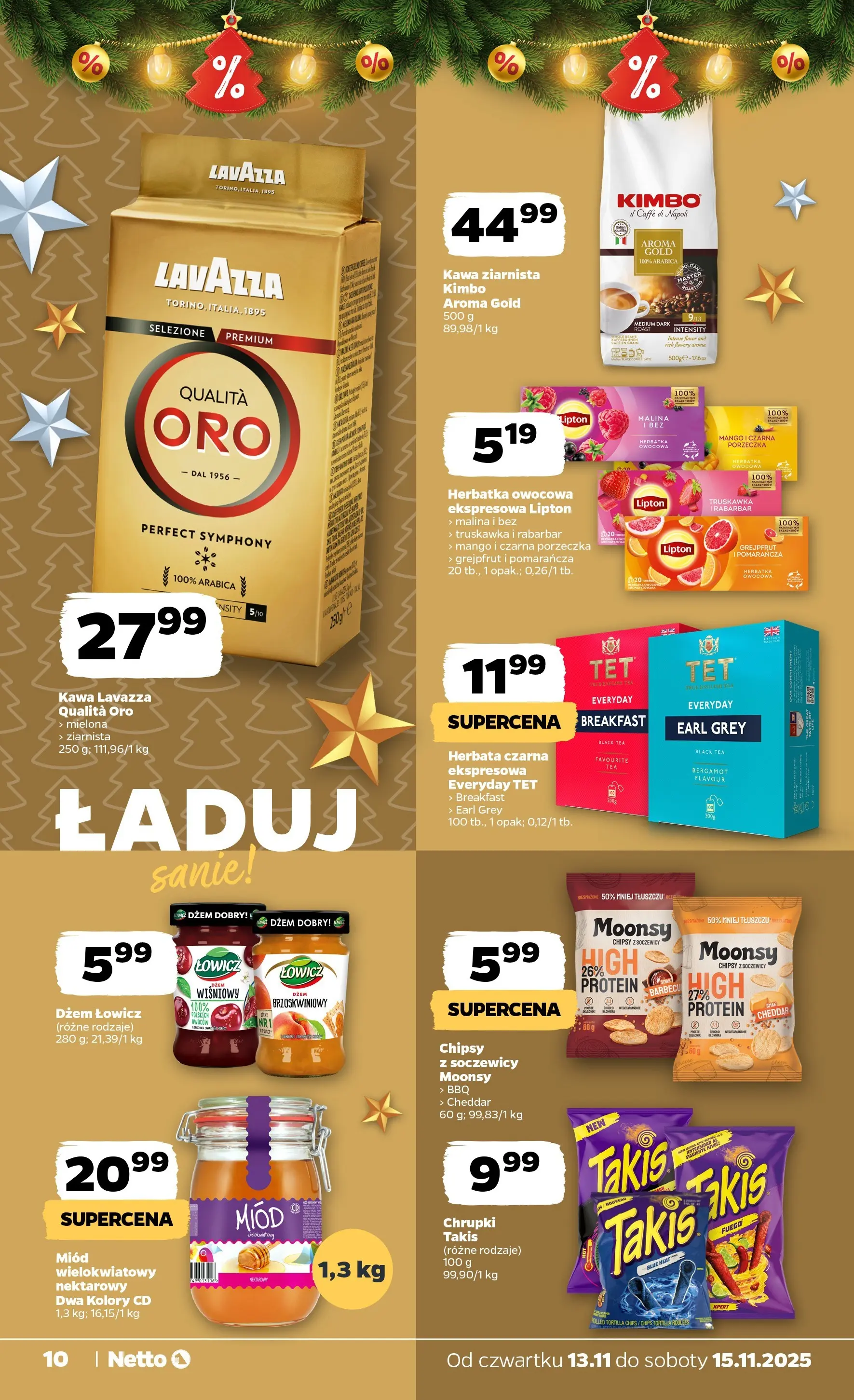 Netto gazetka - Spożywcza od 13.11.2025 - Aktualne promocje | Strona: 10 | Produkty: Kawa ziarnista, Lavazza, Dżem, Herbata