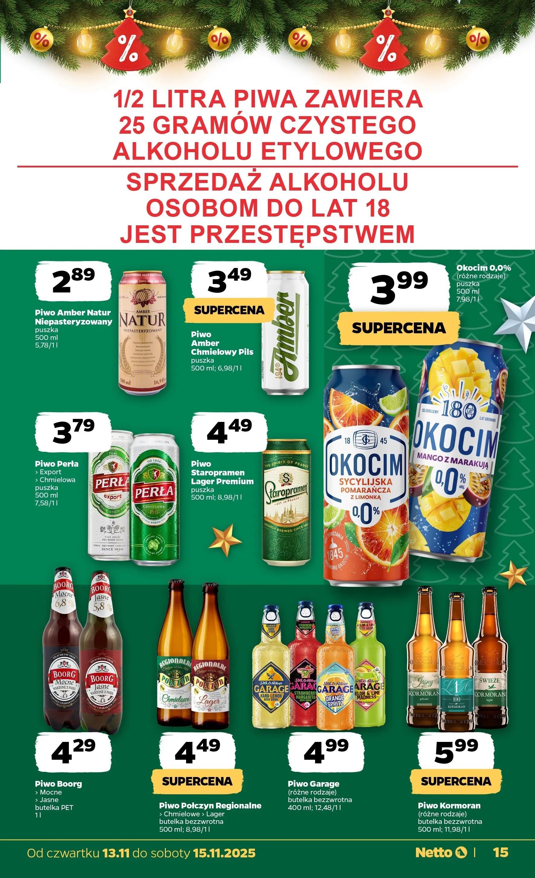 Netto gazetka - Spożywcza od 13.11.2025 - Aktualne promocje | Strona: 15 | Produkty: Mango, Limonka, Piwo perła, Piwo
