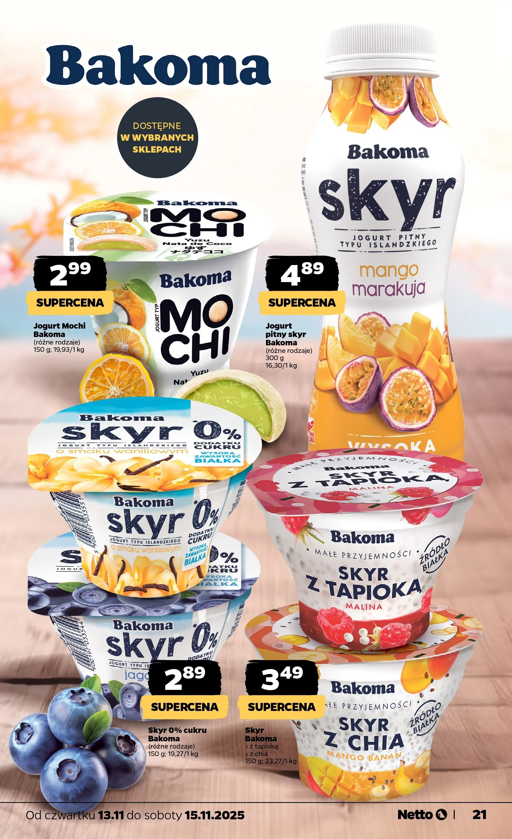 Netto gazetka - Spożywcza od 13.11.2025 - Aktualne promocje | Strona: 21 | Produkty: Malina, Tapioka, Jogurt pitny, Banan