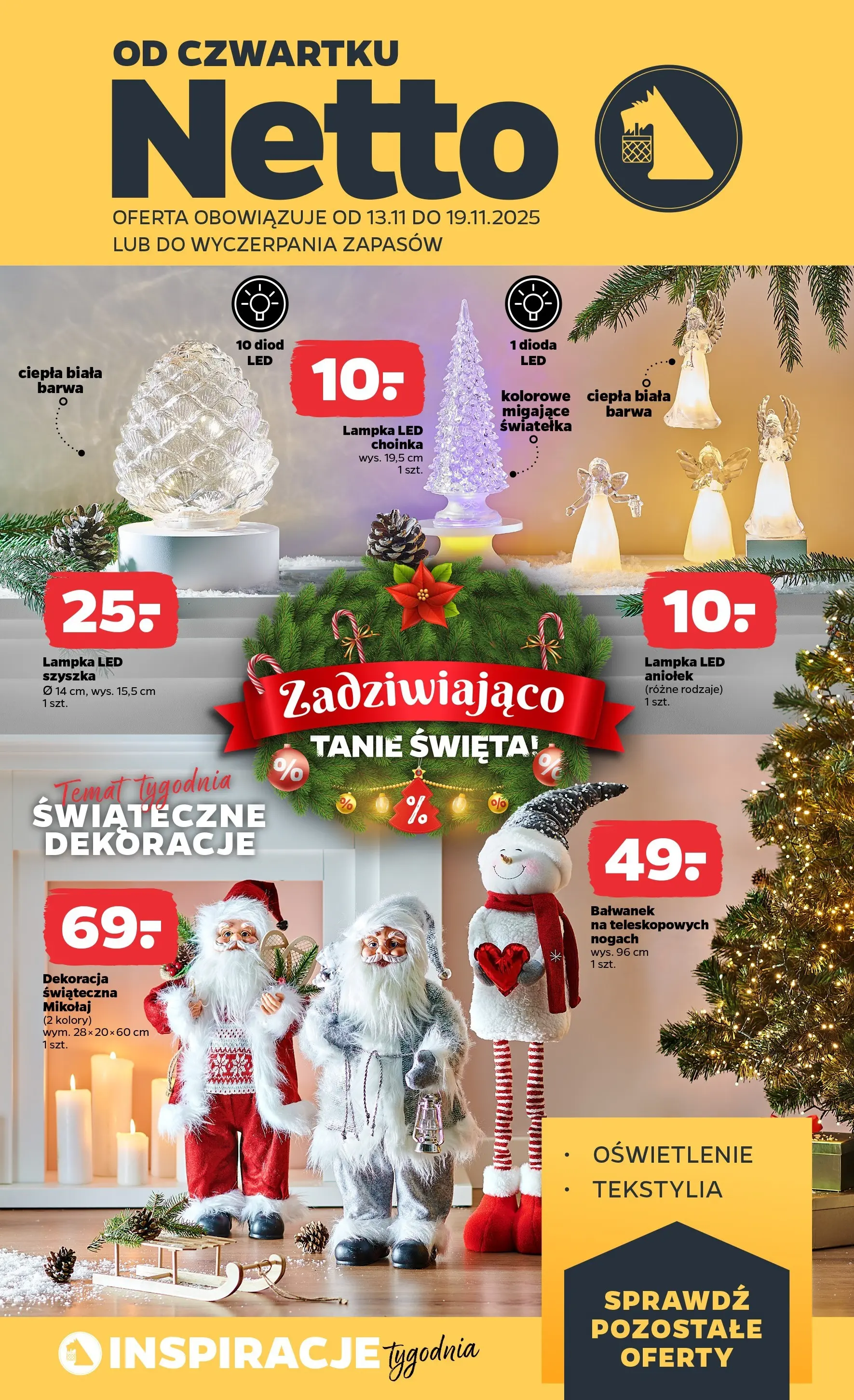 Netto gazetka - Non Food od 13.11.2025 - Aktualne promocje | Strona: 1 | Produkty: Choinka, Tekstylia
