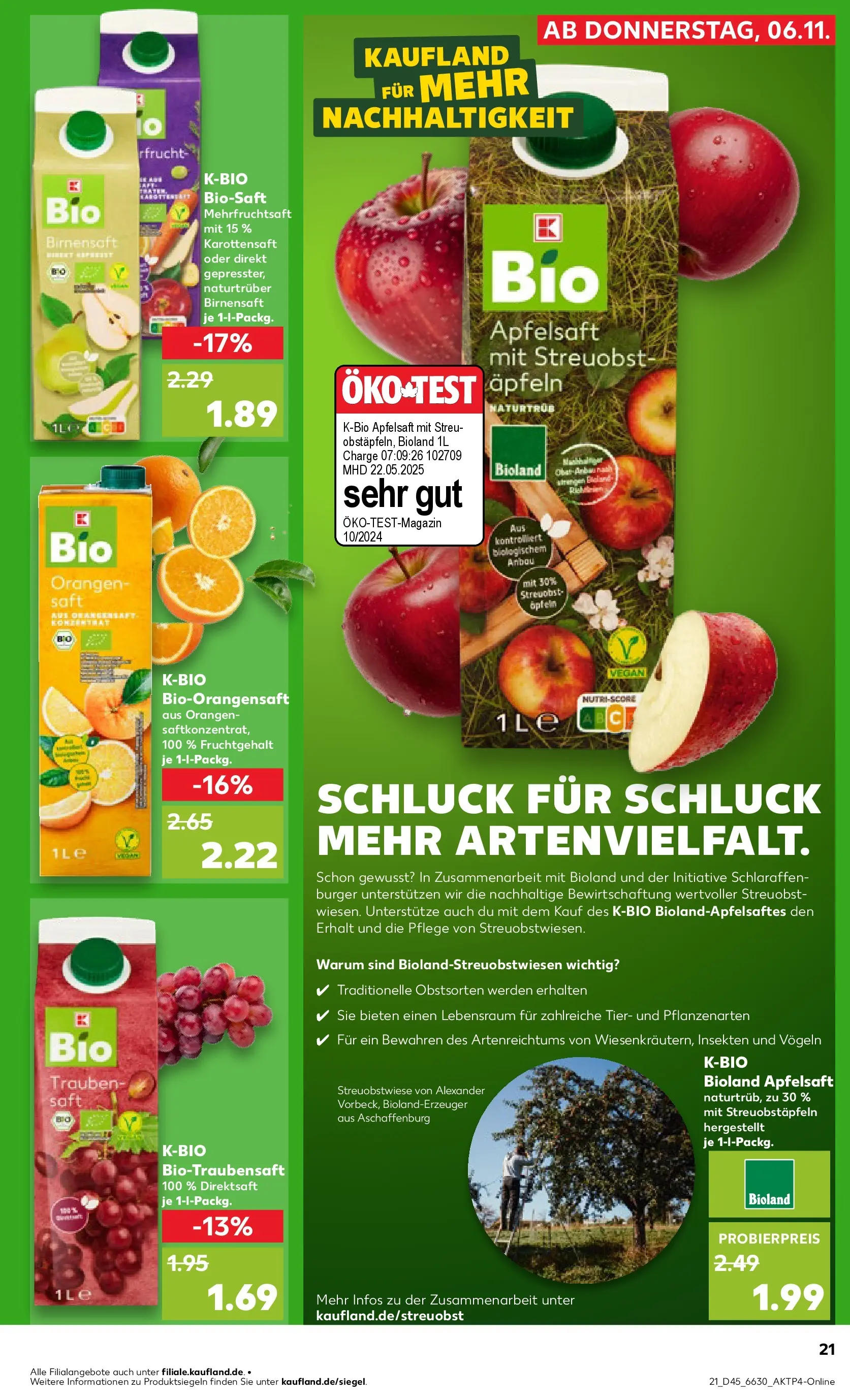 Prospekt Kaufland ab 10.11.2025 » Angebote und Werbung Online | Seite: 21 | Produkte: Trauben, Burger, Apple, Saft Prospekt Kaufland ab 10.11.2025 » Angebote Online zum Blättern | Seite: 21 | Produkte: Trauben, Burger, Apple, Saft