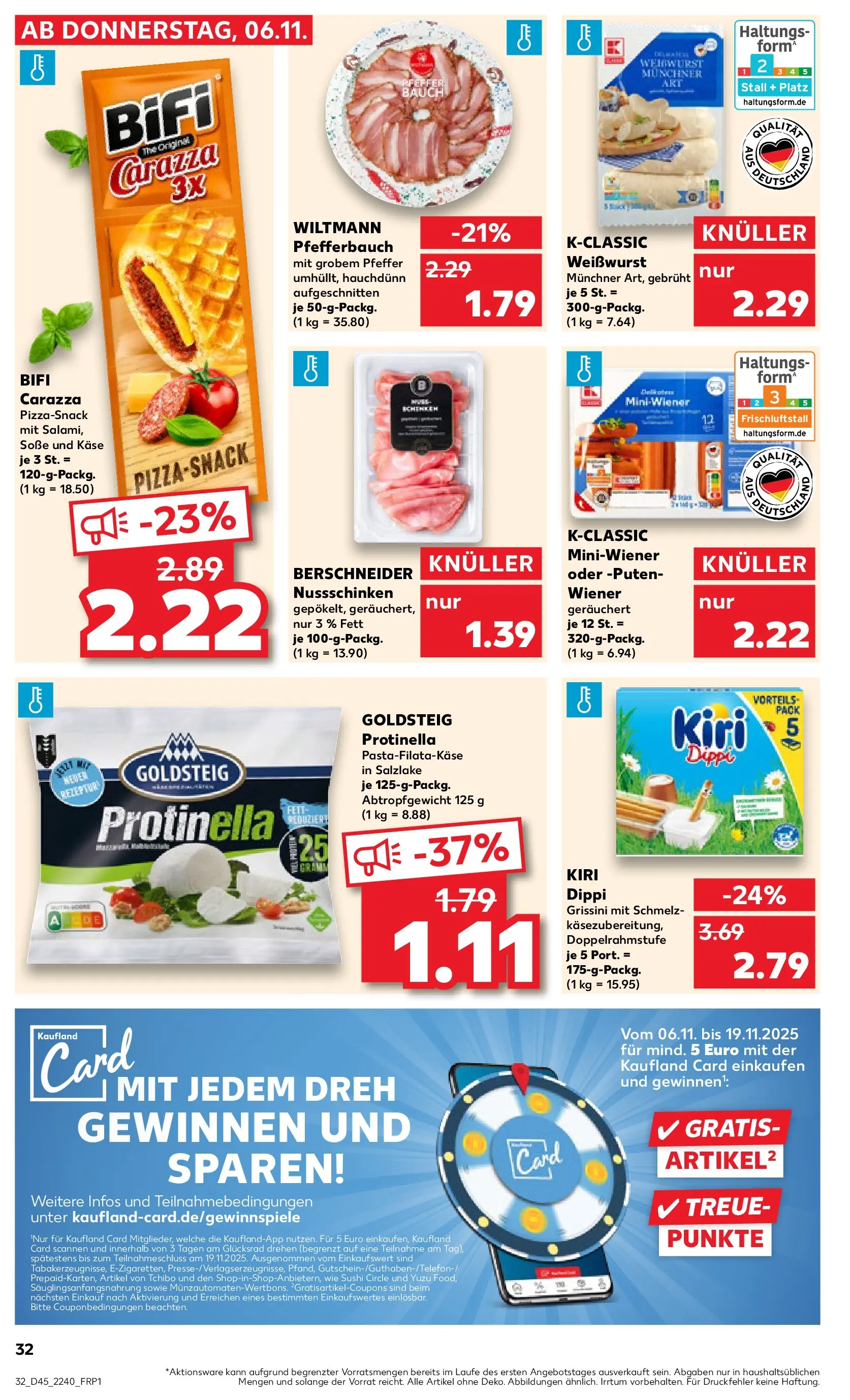 Prospekt Kaufland ab 10.11.2025 » Angebote und Werbung Online | Seite: 32 | Produkte: Mozzarella, Bifi, Weißwurst, Pfeffer Prospekt Kaufland ab 10.11.2025 » Angebote Online zum Blättern | Seite: 32 | Produkte: Mozzarella, Bifi, Weißwurst, Pfeffer