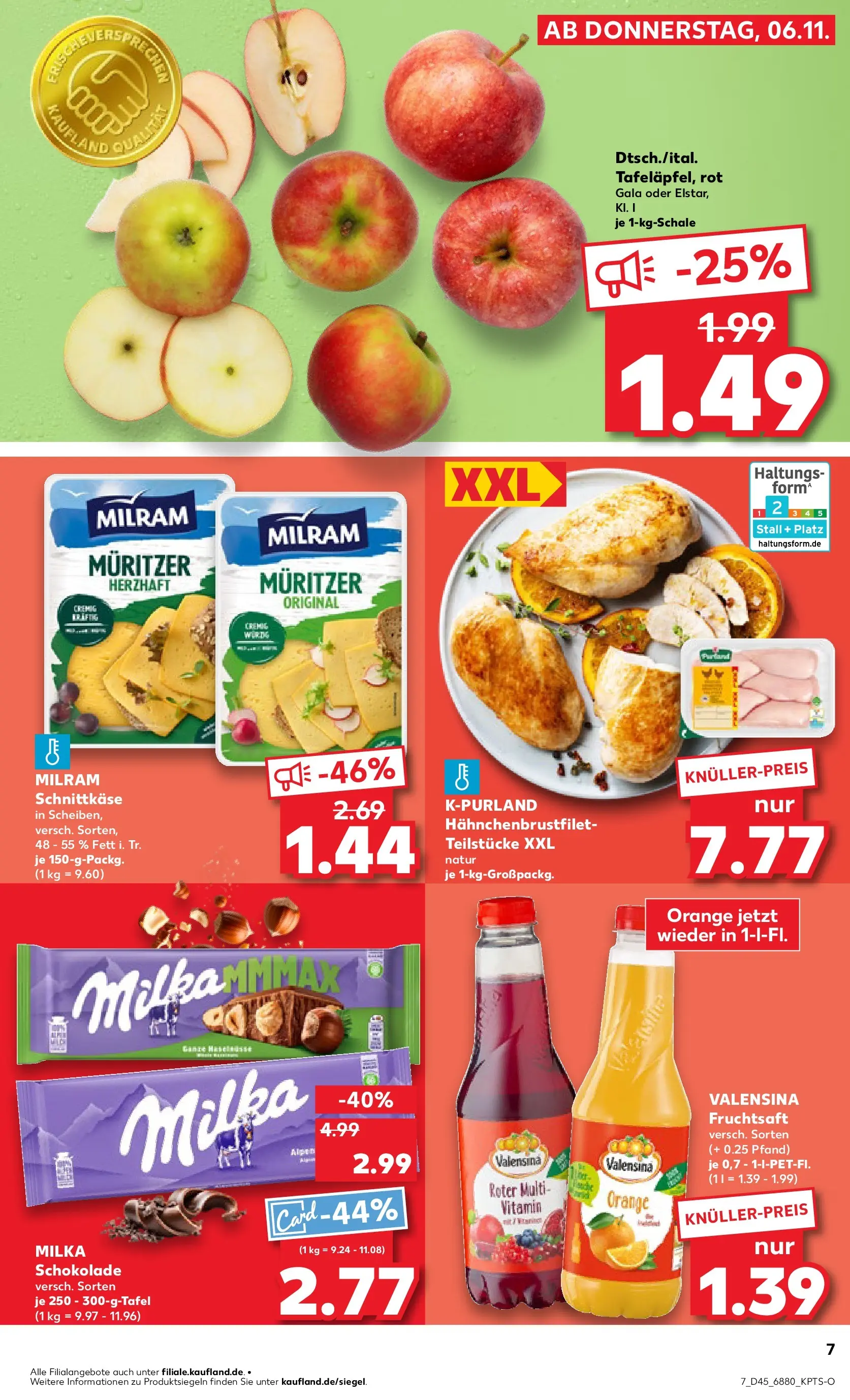 Prospekt Kaufland ab 10.11.2025 » Angebote Online zum Blättern | Seite: 7 | Produkte: Milka schokolade, Milka, Milram, Fruchtsaft
