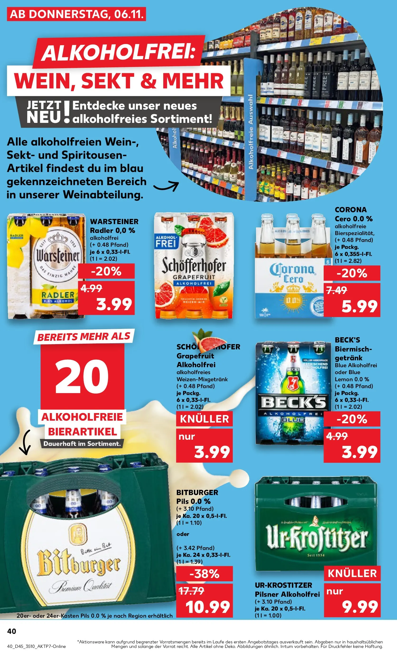 Prospekt Kaufland ab 09.11.2025 » Angebote Online zum Blättern | Seite: 40 | Produkte: Bitburger, Sekt, Radler, Wein