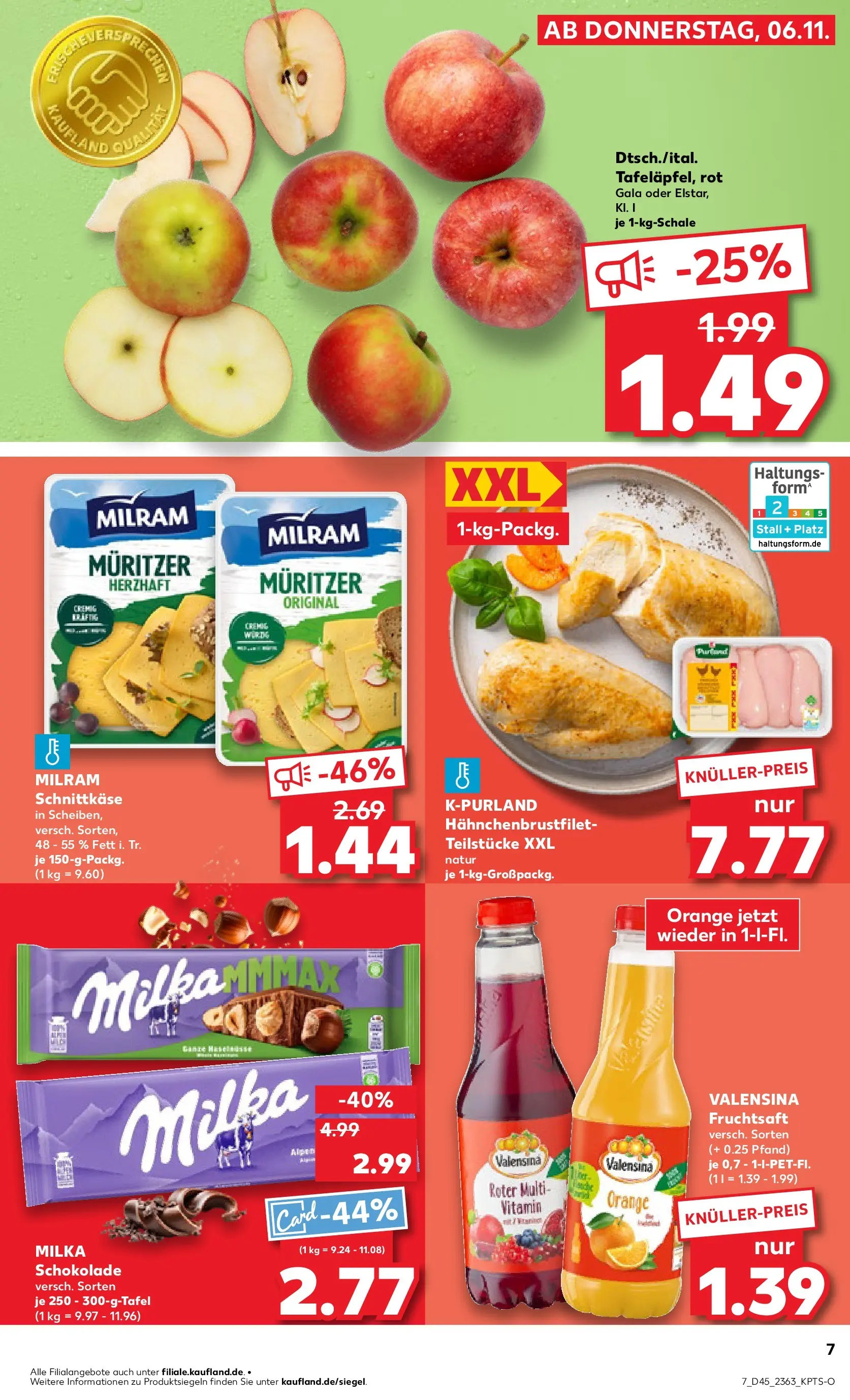 Prospekt Kaufland ab 10.11.2025 » Angebote Online zum Blättern | Seite: 7 | Produkte: Schokolade, Milka, Milram, Fruchtsaft