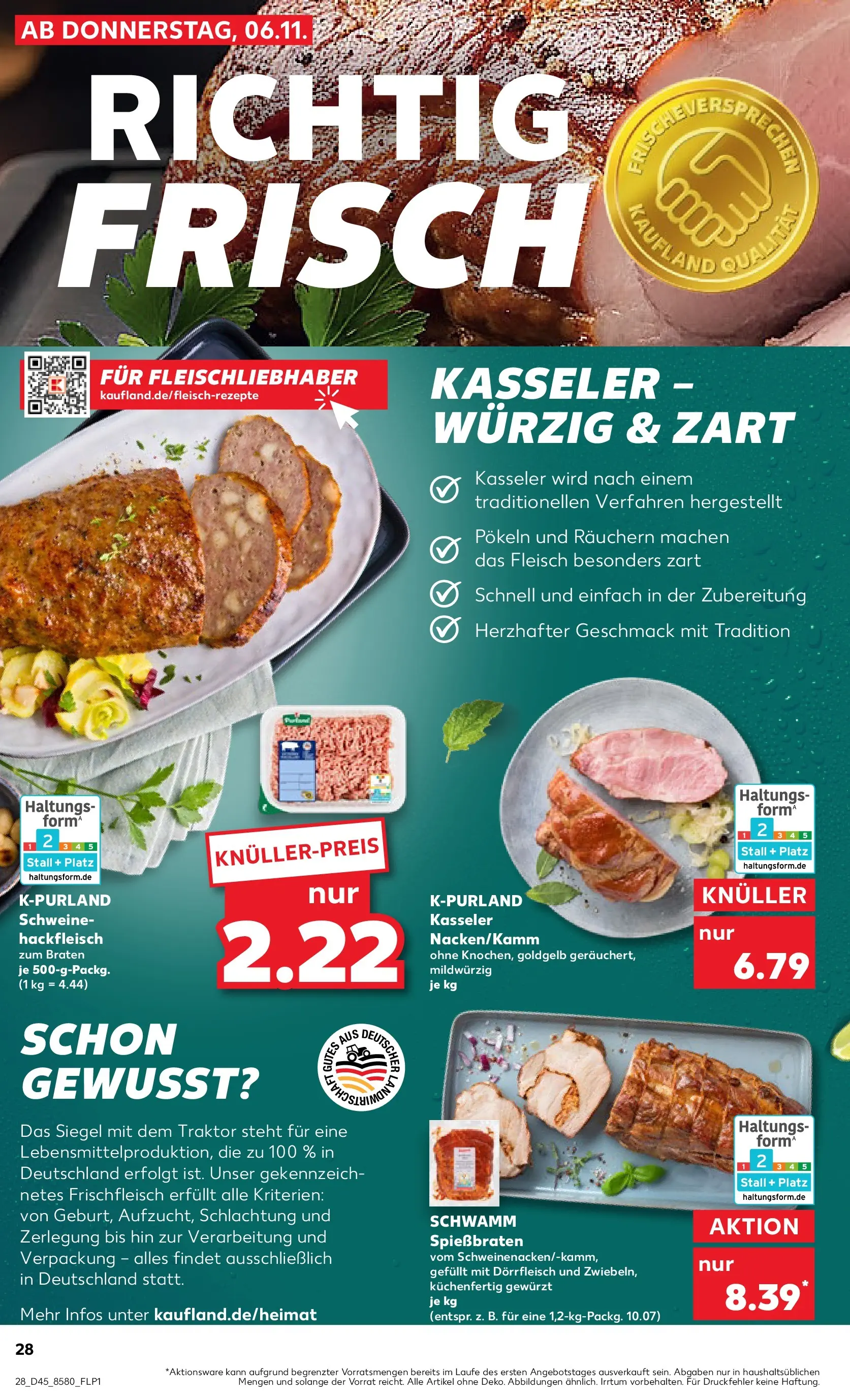 Prospekt Kaufland ab 10.11.2025 » Angebote Online zum Blättern | Seite: 28 | Produkte: Fleisch, Hackfleisch