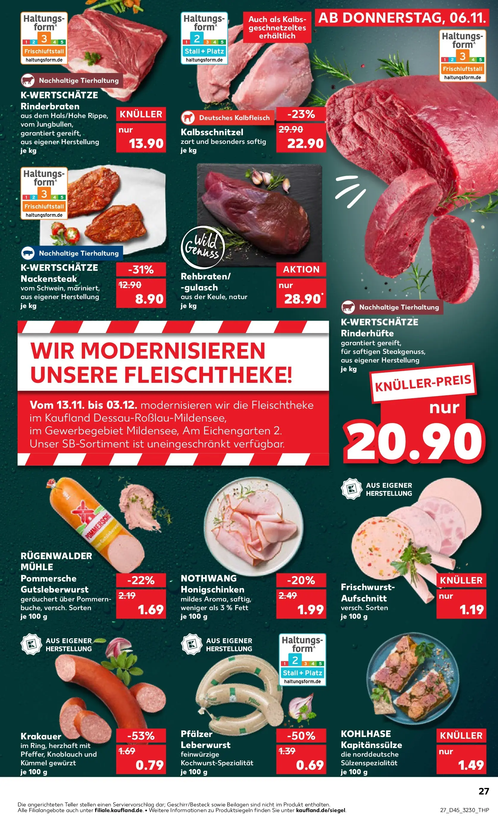 Prospekt Kaufland ab 09.11.2025 » Angebote Online zum Blättern | Seite: 27 | Produkte: Rinderbraten, Mühle, Gulasch, Knoblauch