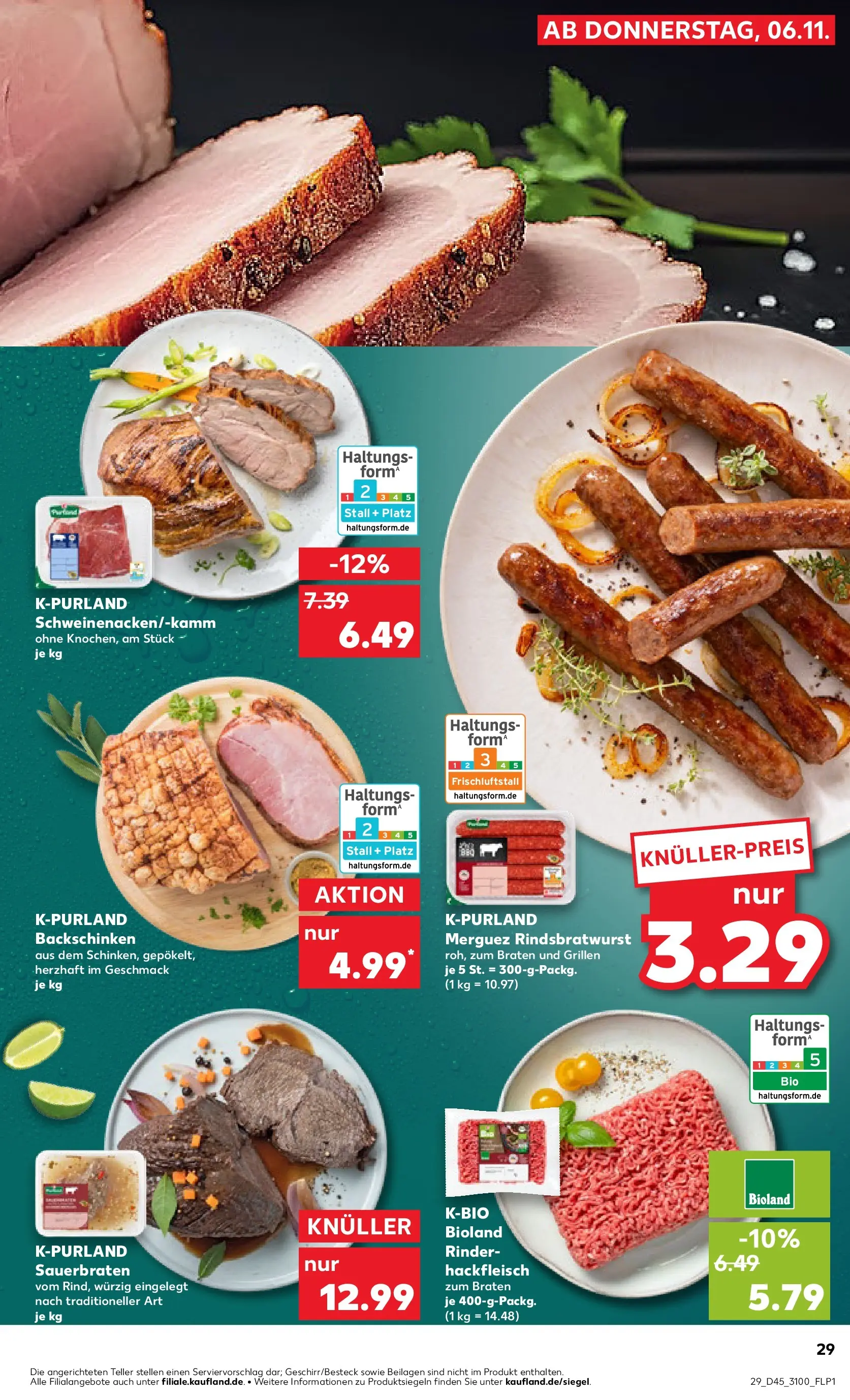 Prospekt Kaufland ab 09.11.2025 » Angebote Online zum Blättern | Seite: 29 | Produkte: Hackfleisch