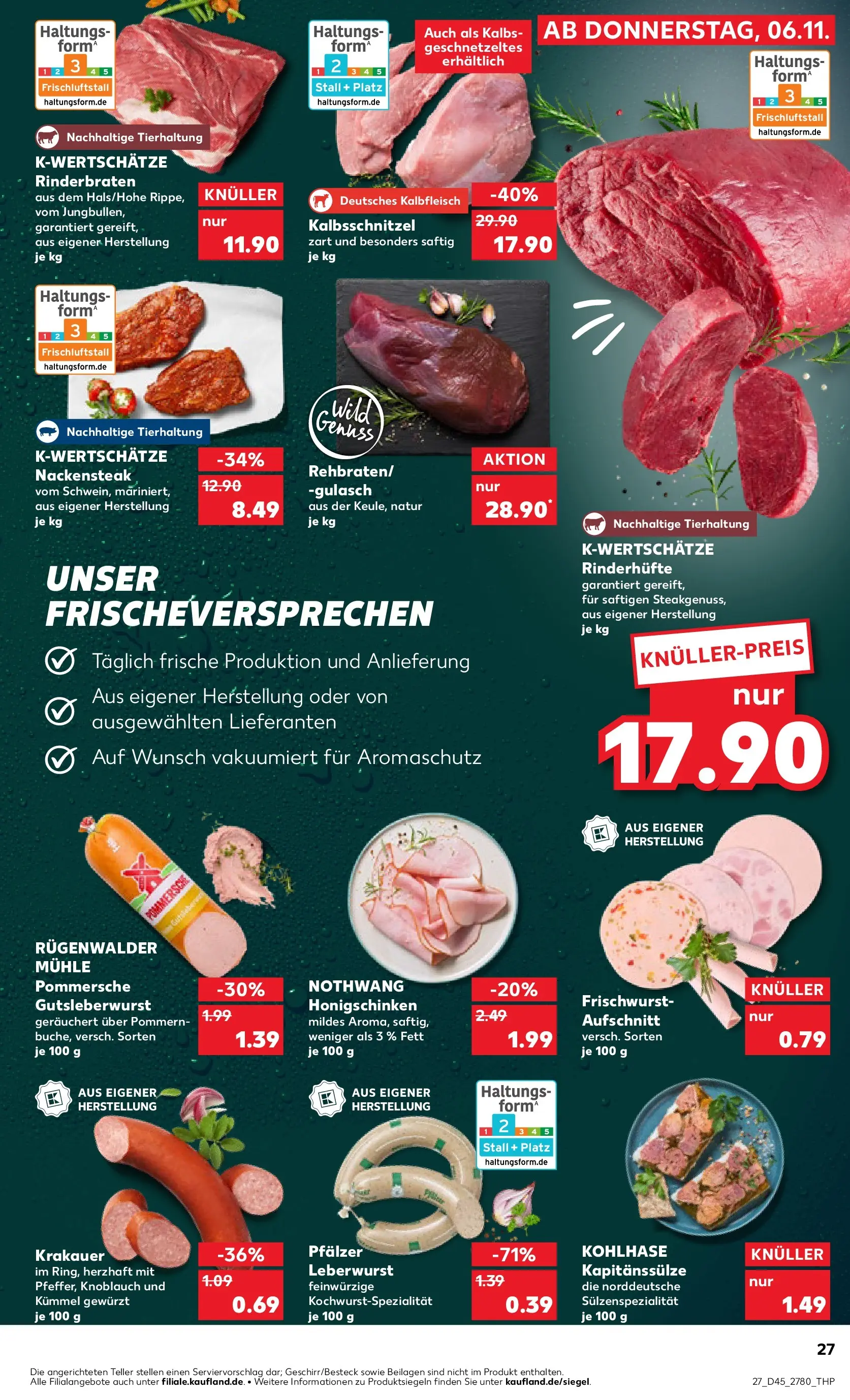 Prospekt Kaufland ab 10.11.2025 » Angebote Online zum Blättern | Seite: 27 | Produkte: Rinderbraten, Mühle, Gulasch, Knoblauch
