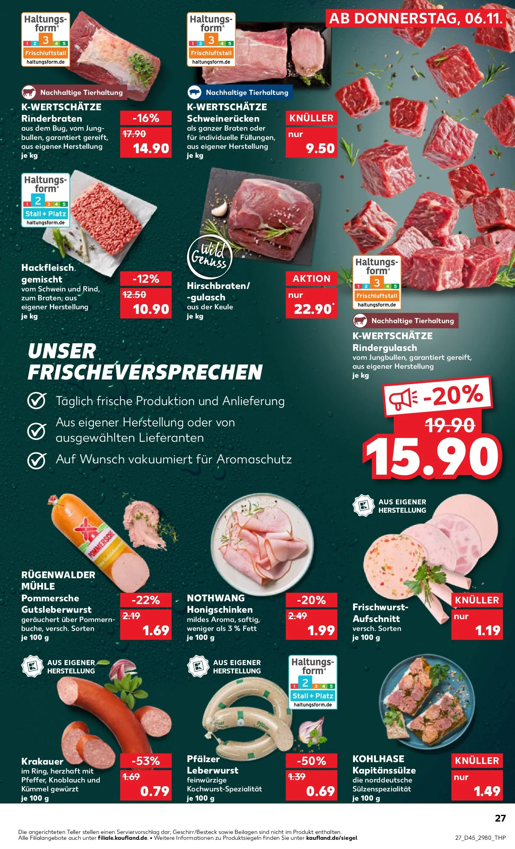 Prospekt Kaufland ab 10.11.2025 » Angebote und Werbung Online | Seite: 27 | Produkte: Rinderbraten, Rindergulasch, Gulasch, Schweinerucken Prospekt Kaufland ab 10.11.2025 » Angebote Online zum Blättern | Seite: 27 | Produkte: Rinderbraten, Rindergulasch, Gulasch, Schweinerucken