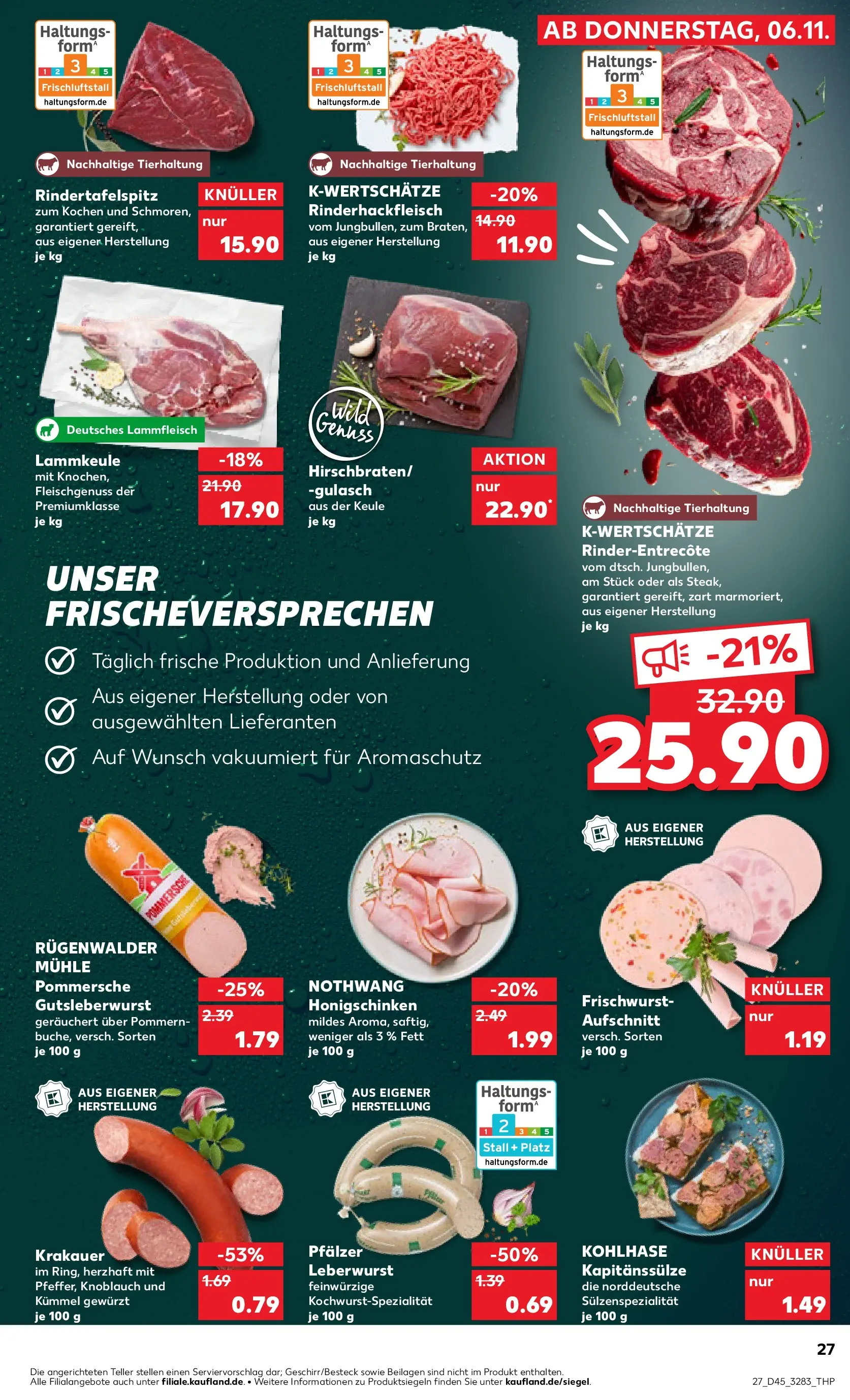 Prospekt Kaufland ab 09.11.2025 » Angebote Online zum Blättern | Seite: 27 | Produkte: Lammkeule, Mühle, Knoblauch, Steak