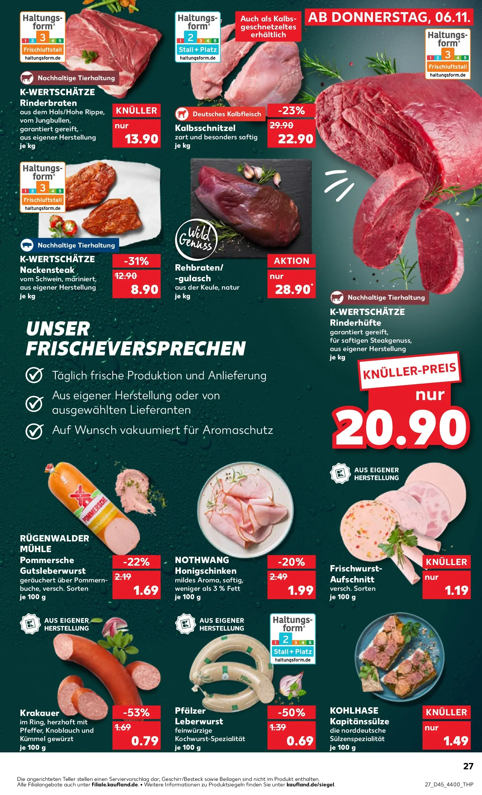 Prospekt Kaufland ab 10.11.2025 » Angebote Online zum Blättern | Seite: 27 | Produkte: Rinderbraten, Mühle, Knoblauch, Steak