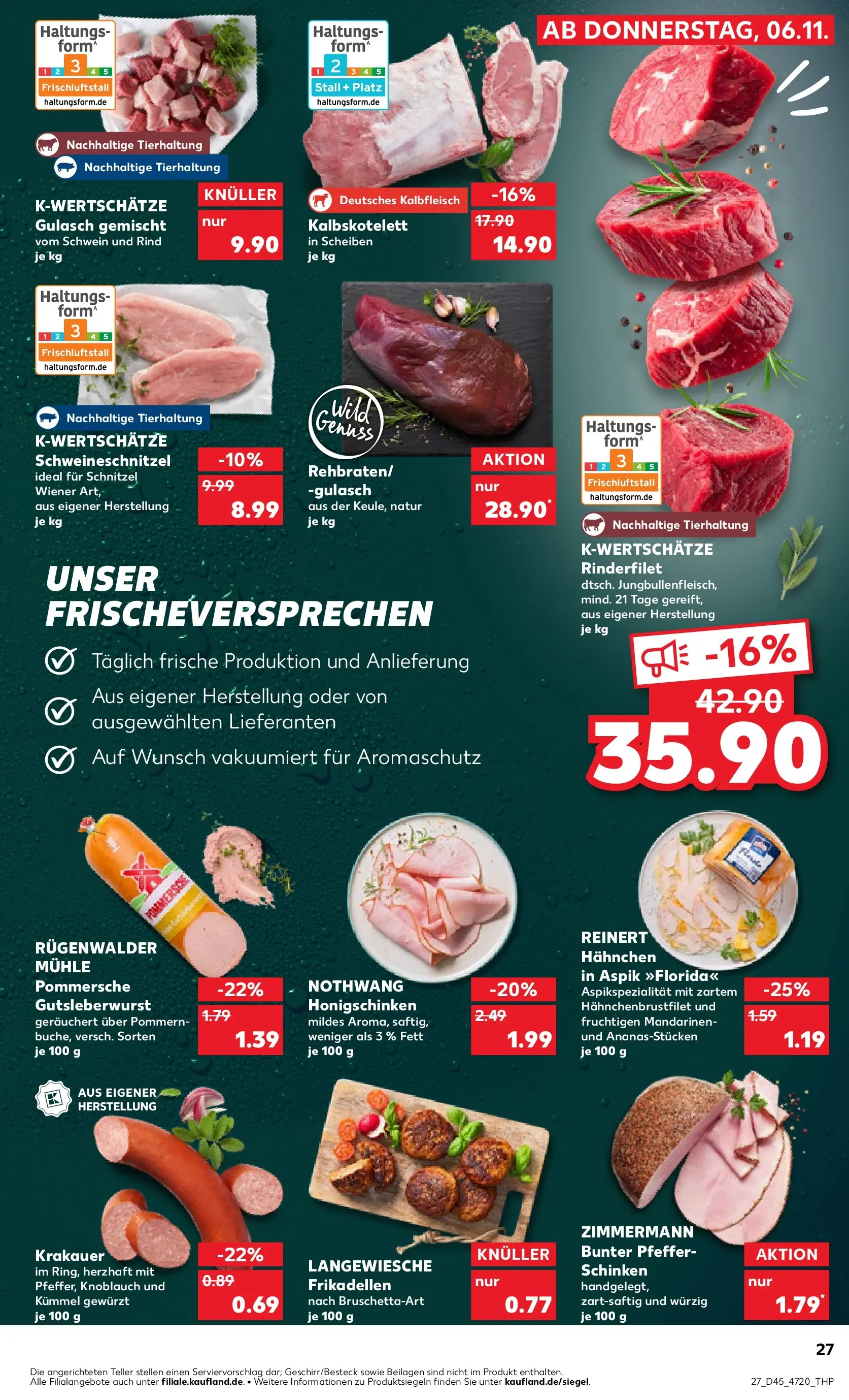 Prospekt Kaufland ab 10.11.2025 » Angebote Online zum Blättern | Seite: 27 | Produkte: Mandarinen, Schnitzel, Gulasch, Pfeffer